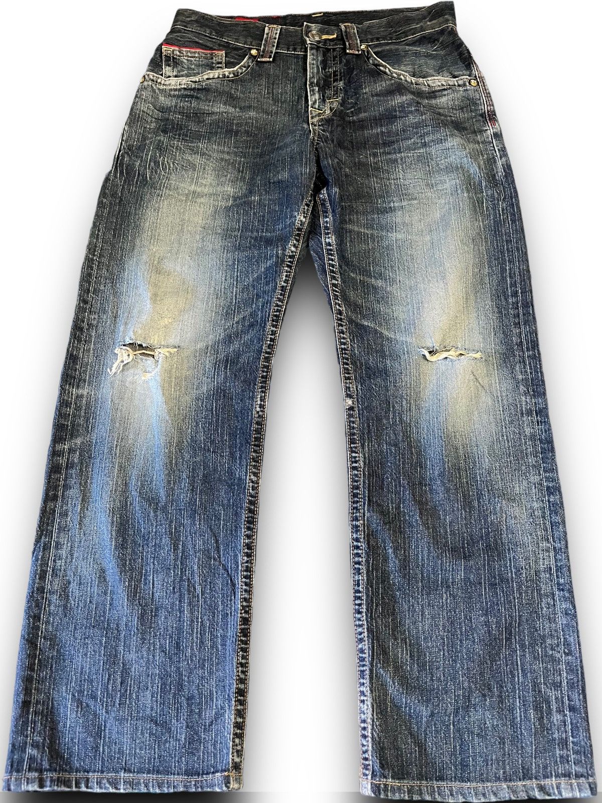 Edwin Vintage Edwin Blue Trip Mud Wash Distressed Style Jeans Size US 32 / EU 48 - 1 Thumbnail