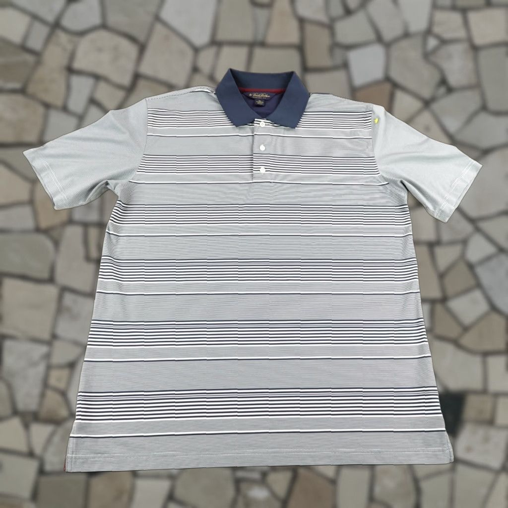 Brooks Brothers Brooks Brothers Polo Shirt Mens XL Gray Blue Stripes Performance Golf Flexible Size US XL / EU 56 / 4 - 1 Thumbnail