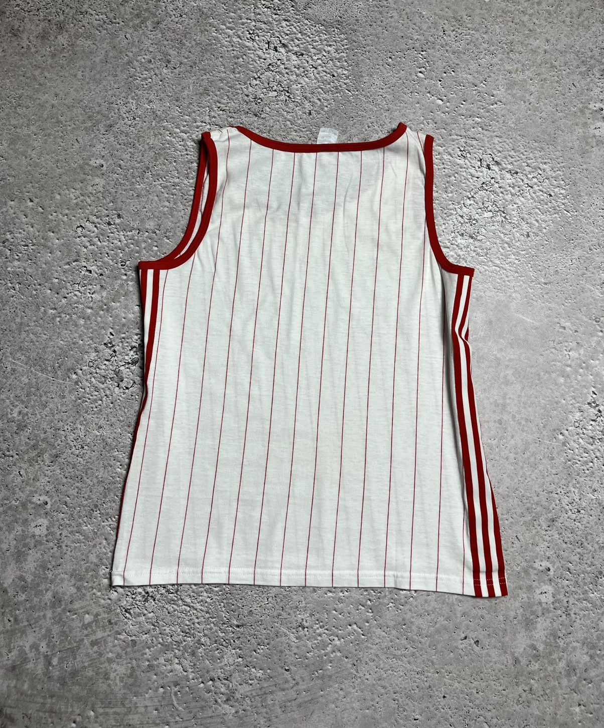 Adidas × Vintage Vintage Adidas Ventex Tank Top Red White Pinstripe Trefoil Size US XS / EU 42 / 0 - 11 Thumbnail