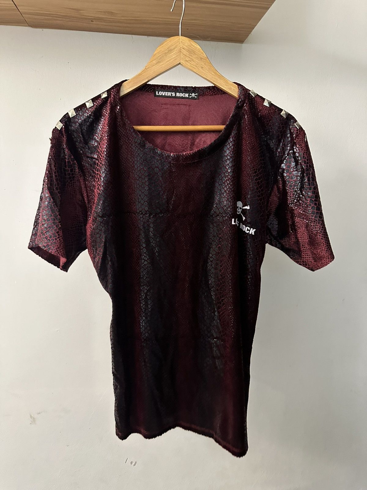 Beauty Beast 1990 - Super Lovers Japan Red Blood Snakeskin Studded Mesh T Size US M / EU 48-50 / 2 - 2 Thumbnail