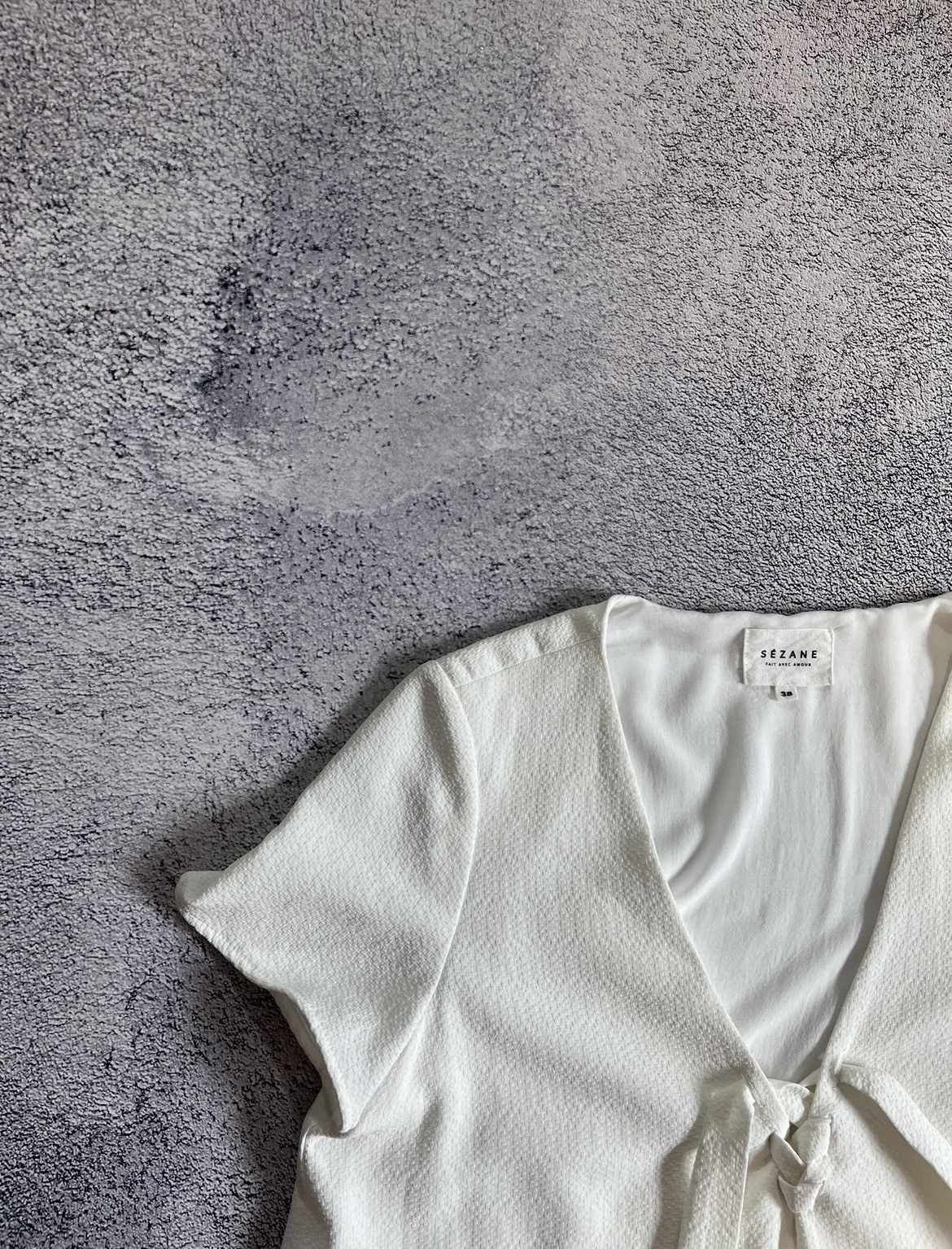 Sezane Sezane Women’s Dress V- Neck Short Sleeve Made In Bulgaria Size S / US 4 / IT 40 - 7 Thumbnail
