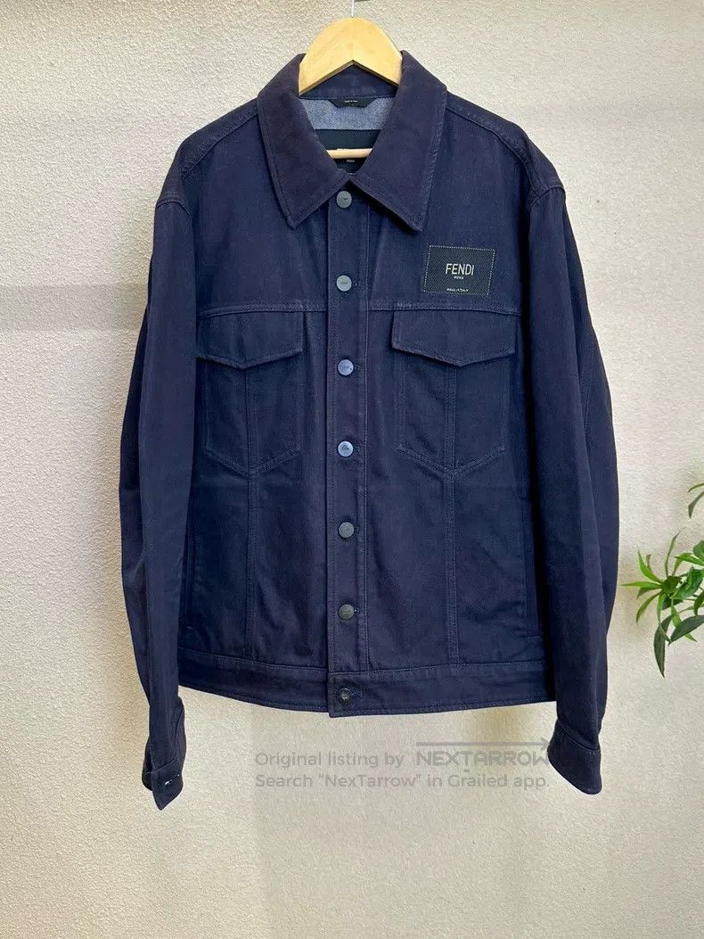 Fendi Fendi Logo Workwear Jacket Denim Outerwear Size US M / EU 48-50 / 2 - 1 Thumbnail
