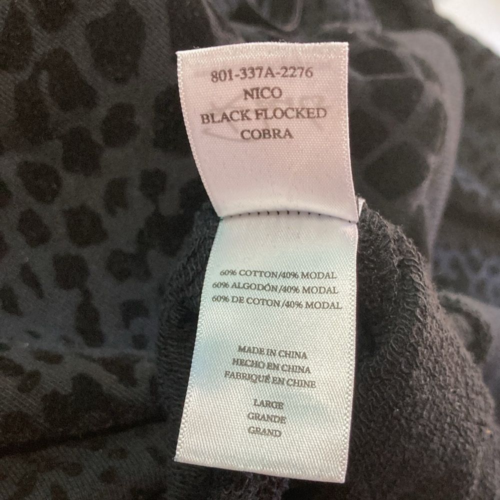 Rails Rails Nico Black Flocked Cobra Hoodie Womens Size L Pullover Size L / US 10 / IT 46 - 9 Thumbnail