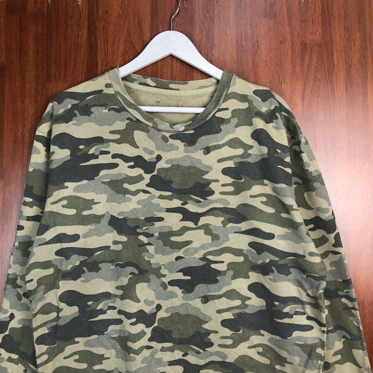 Japanese Brand × Vintage Camo military vintage japan Green Sweathshirt #7522 Size US L / EU 52-54 / 3 - 2 Thumbnail