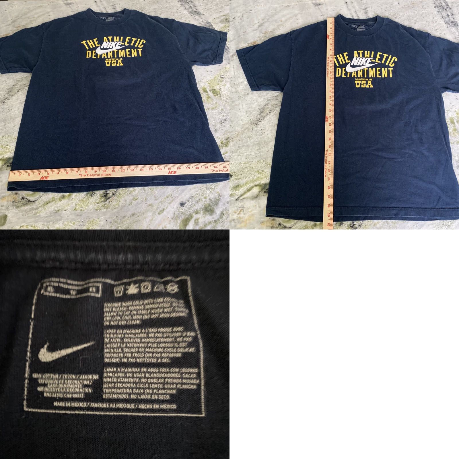 Nike VINTAGE Nike Athletic Department Beaverton USA Men’s XLarge Blue Gold T Shirt Size US L / EU 52-54 / 3 - 8 Thumbnail
