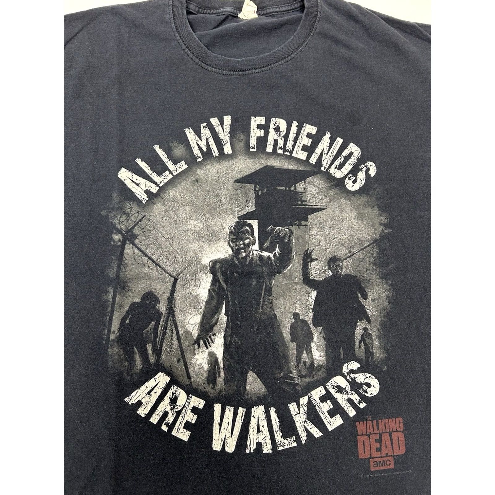 Fruit Of The Loom The Walking Dead Shirt All My Friends Are Walkers 2014 AMC Promo Tee Large Black Fruit of the Loom Adult Size US L / EU 52-54 / 3 - 3 Thumbnail