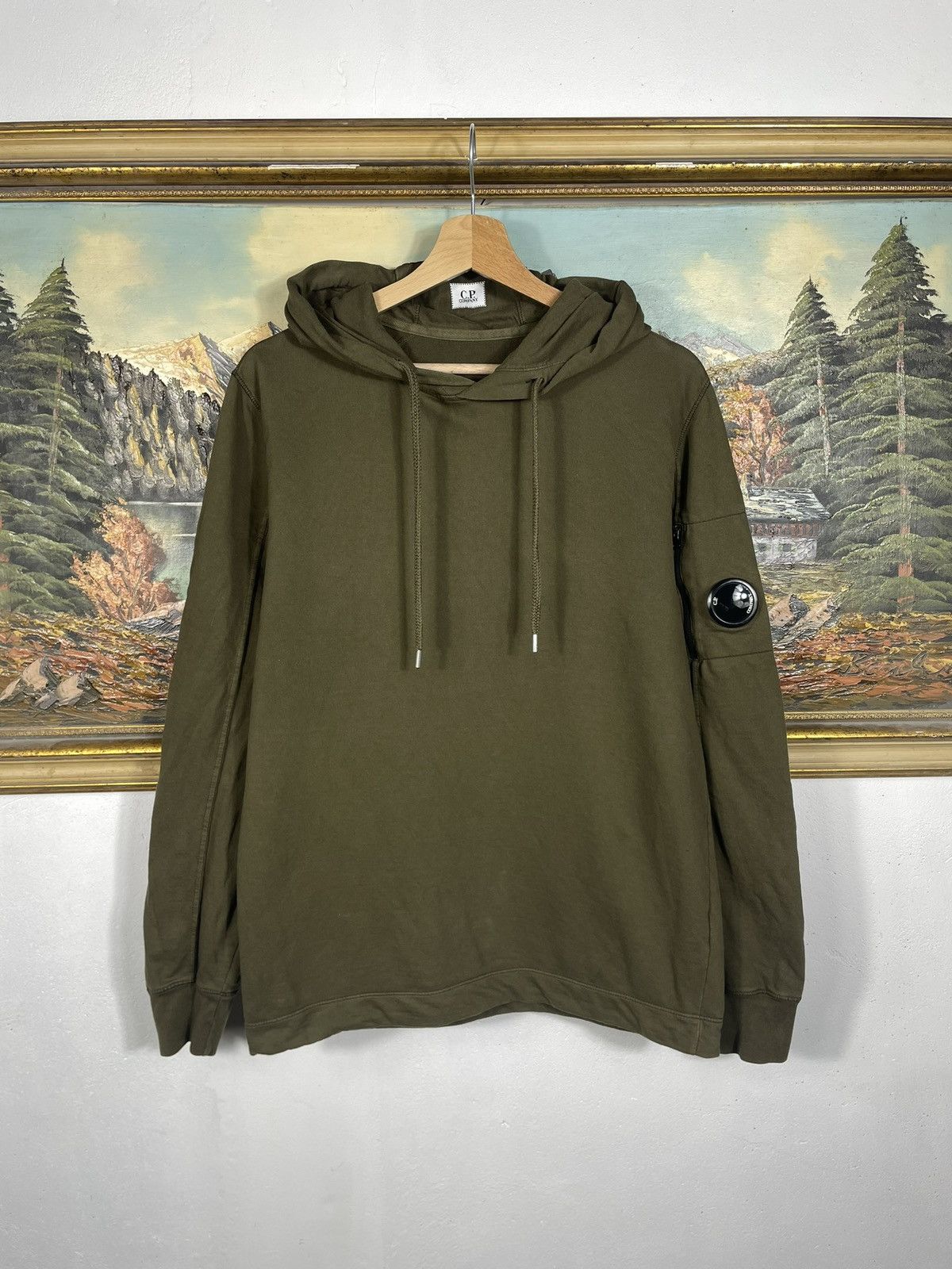 C.P. Company × Massimo Osti × Vintage C.P. Company Green Hoodie Sweatshirt Vintage Y2k Arms Lens Size US M / EU 48-50 / 2 - 1 Thumbnail