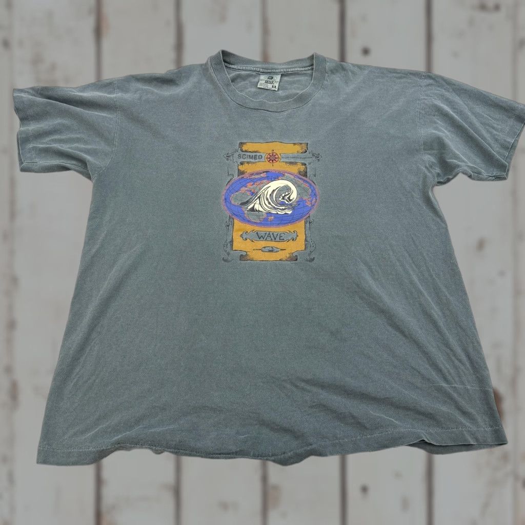 Anvil VINTAGE Anvil Shirt Mens XL Green Graphic Print Short Sleeve Crew Neck 90s Made USA Size US XL / EU 56 / 4 - 1 Thumbnail
