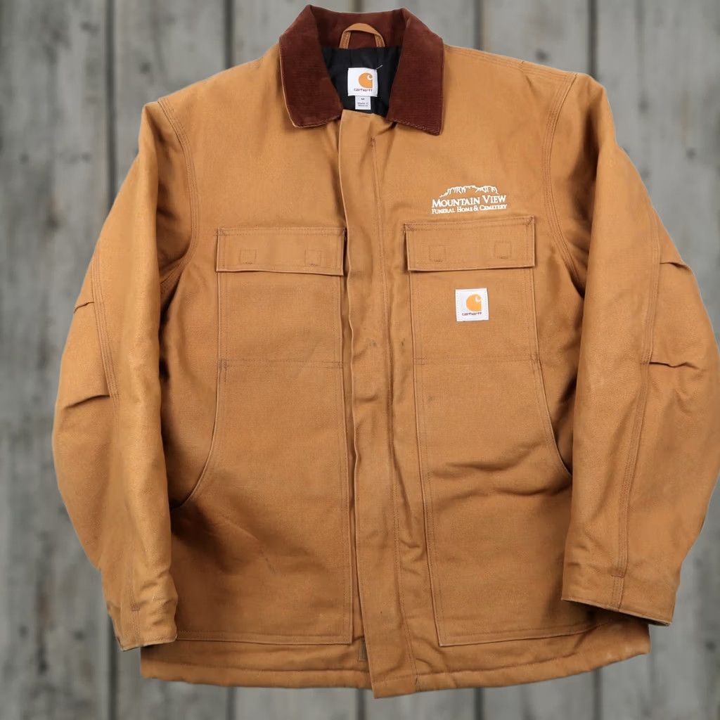 Carhartt Carhartt Jacket Mens M Reg Brown Canvas C003-BRN Coat Work Logo Quilted Lined Zip C003-BRN 90s Work USA Outdoor Modern Regular Fit Size US M / EU 48-50 / 2 - 1 Thumbnail