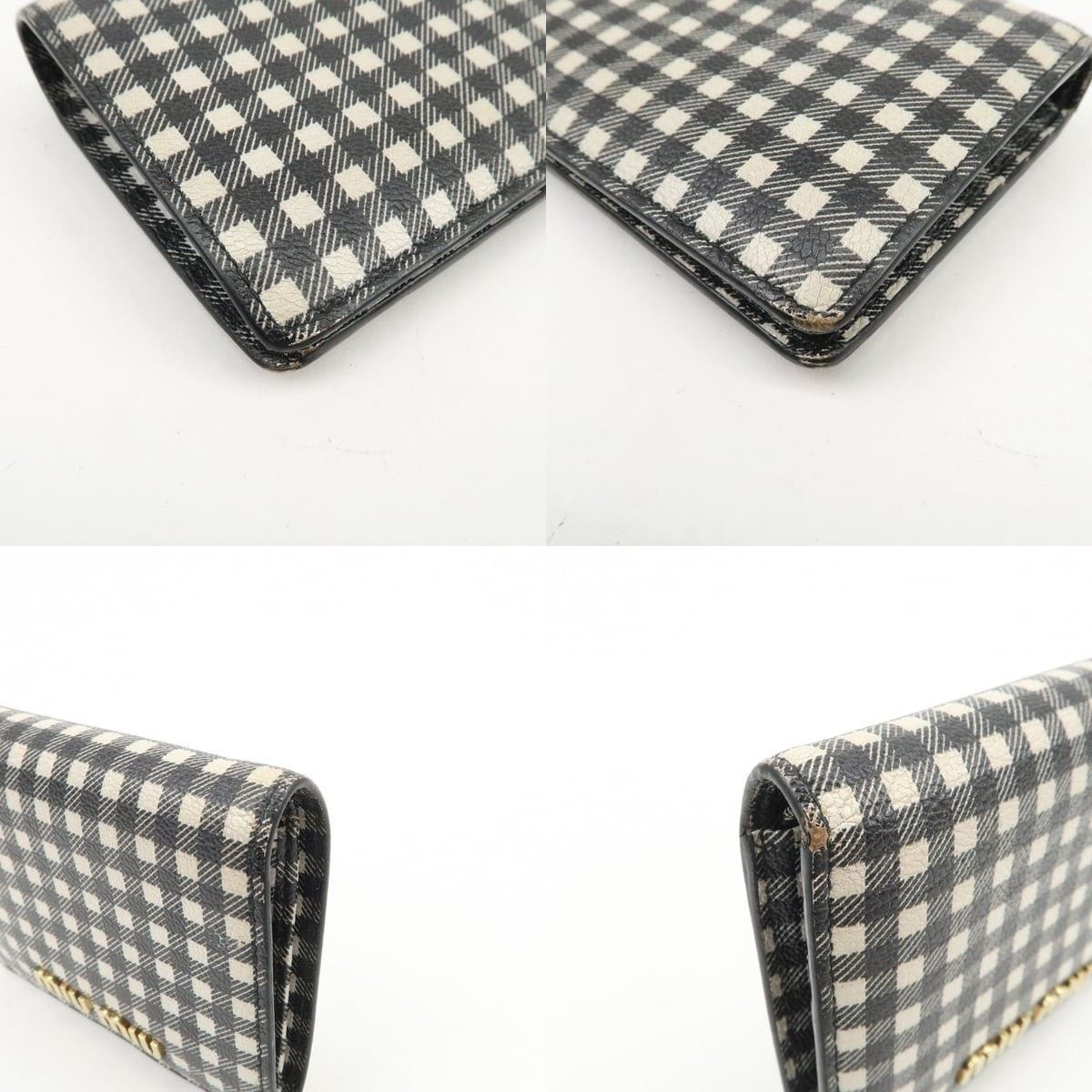 Miu Miu Miu Miu Plaid Calfskin Bi-fold Wallet Black Size ONE SIZE - 4 Thumbnail