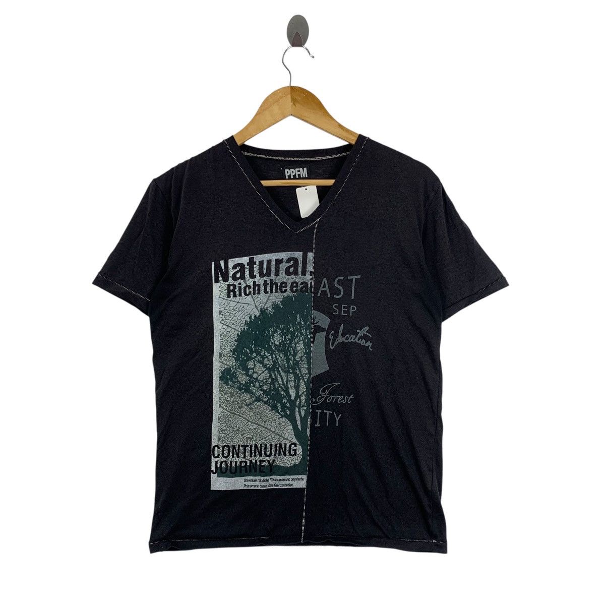 PPFM PPFM Punk Japanese Brand V-Neck Short Sleeve Tshirt Size US L / EU 52-54 / 3 - 1 Thumbnail