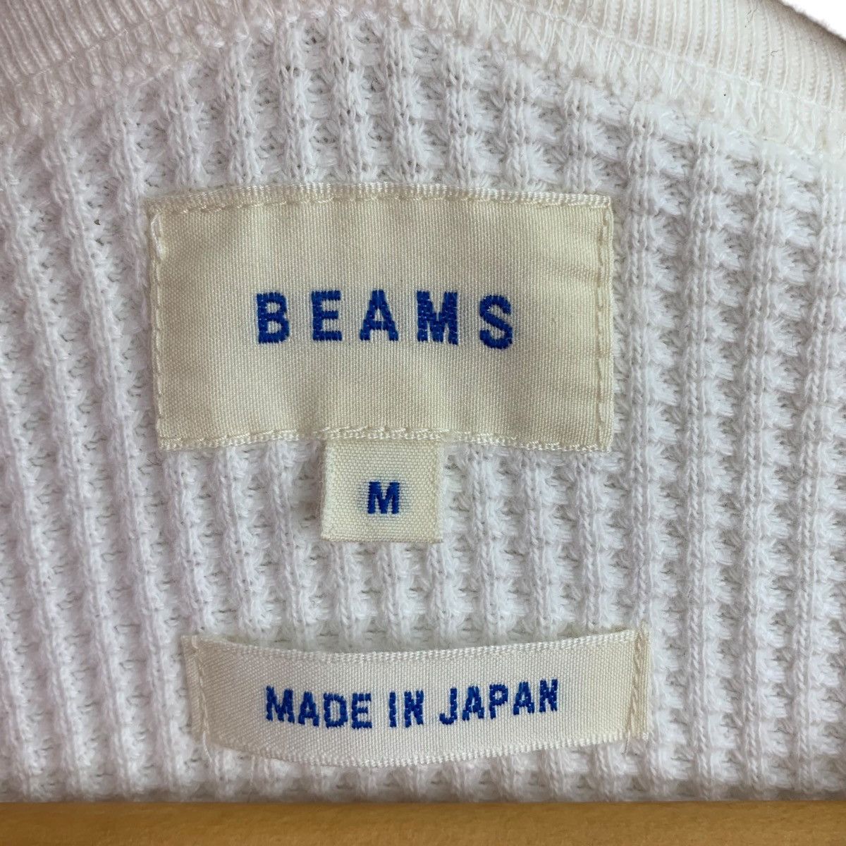 Beams Plus BEAMS Japanese Brand Plain White Waffle Style Sweatshirt Size US M / EU 48-50 / 2 - 4 Thumbnail