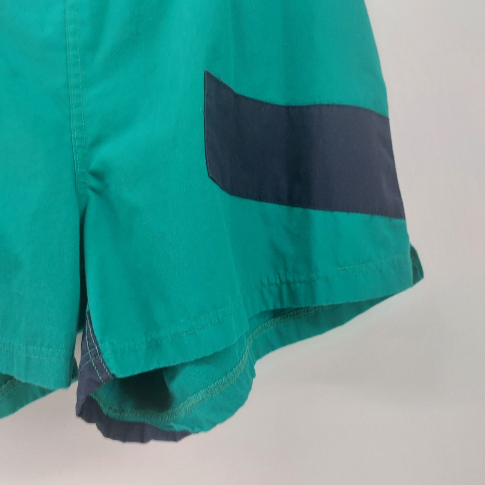 Vintage Vintage Swim Trunks Drawstring Beach Pool Green Navy Blue L Size US 35 - 6 Thumbnail