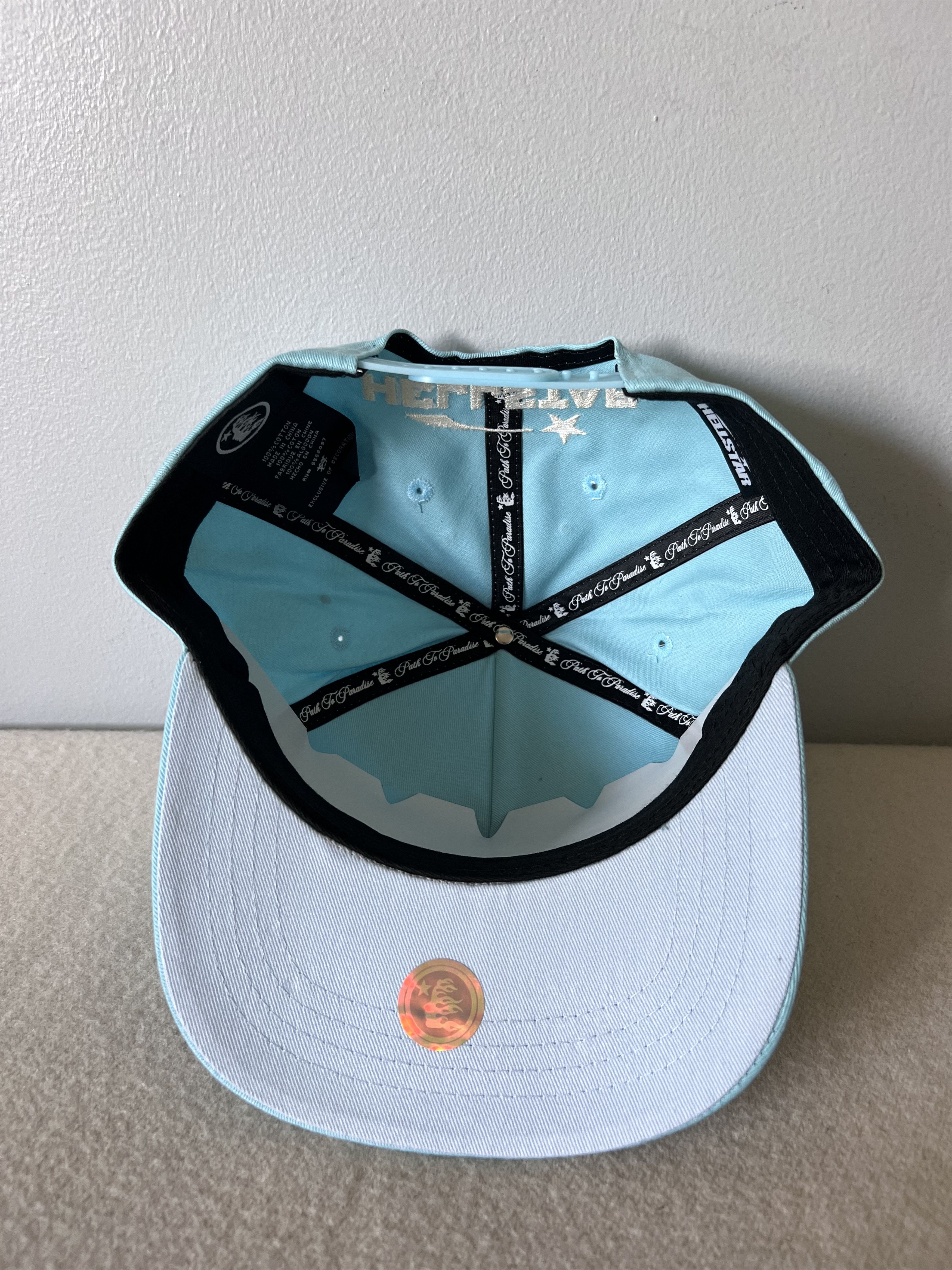 HELLSTAR Hellstar OG Logo Snapback Hat in Baby Blue Rhinestone Size ONE SIZE - 5 Thumbnail