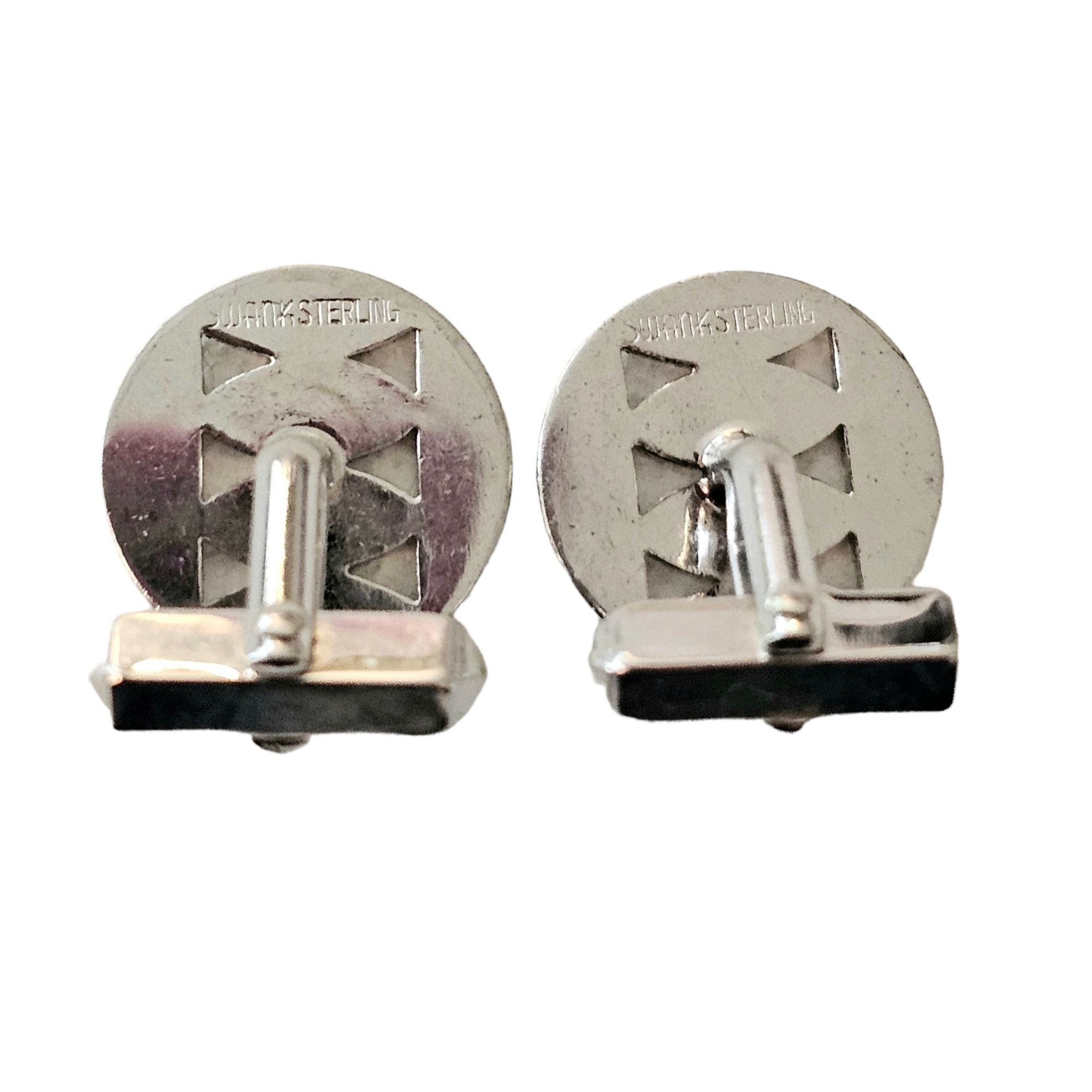Other Swank Sterling Silver Round Cufflinks. Signed L115 Size ONE SIZE - 6 Thumbnail