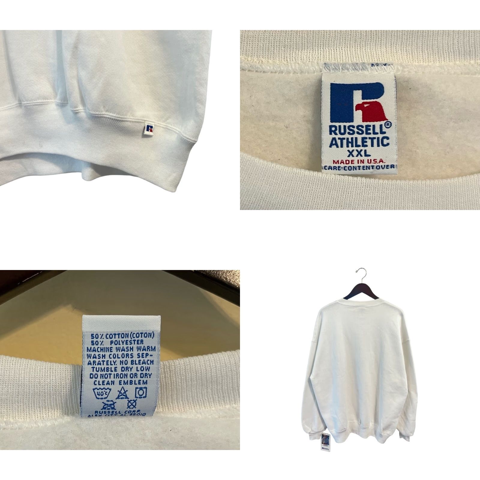 Russell Athletic VINTAGE Russell Athletic Crewneck Sweatshirt Mens 2XL White 90s Sweatshirt, Crew NWT, NOS, USA Size US XXL / EU 58 / 5 - 8 Thumbnail