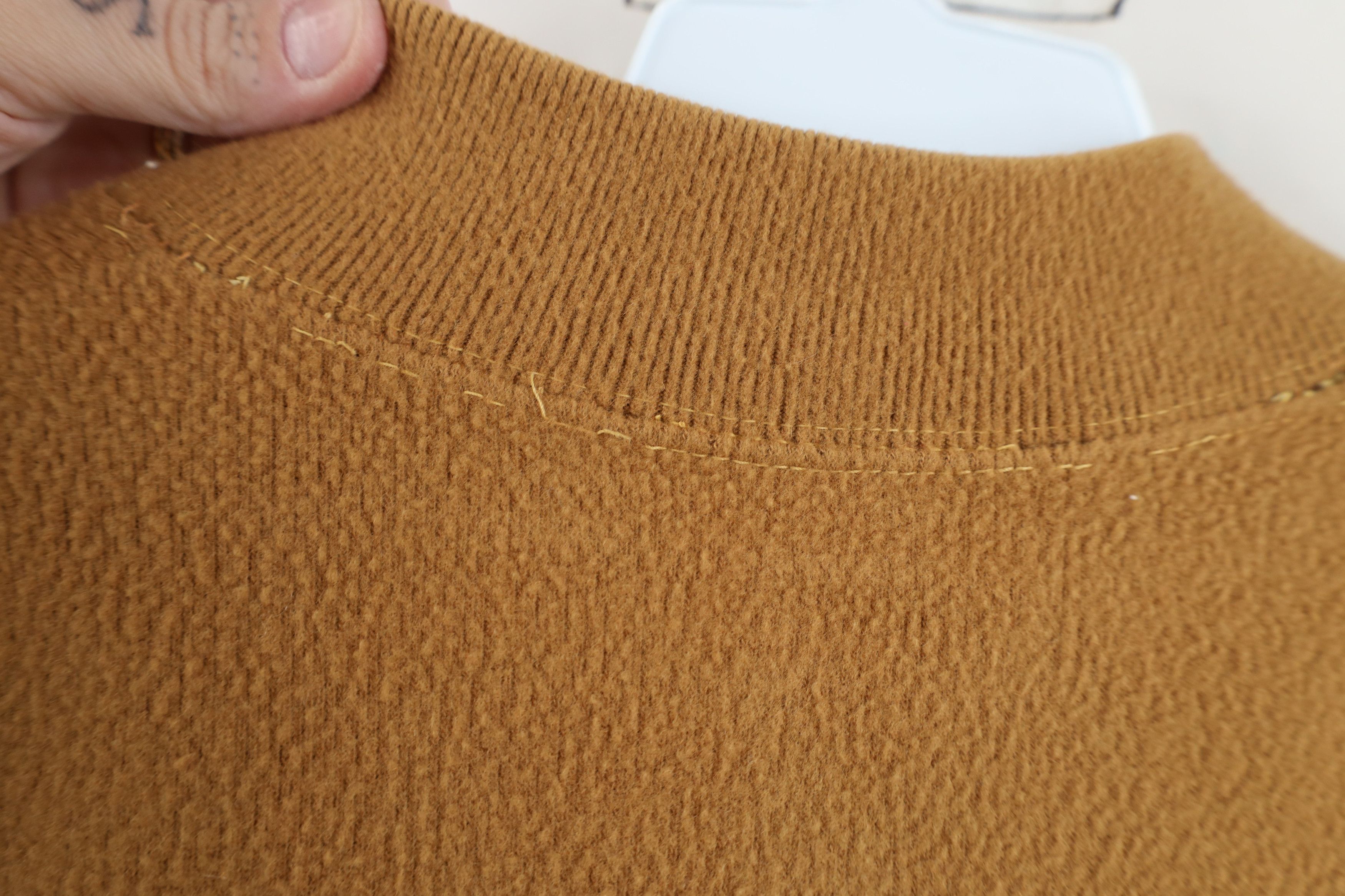 Vintage Vintage 60s Streetwear Velour Fleece V-Neck Sweatshirt Brown Size S / US 4 / IT 40 - 9 Thumbnail