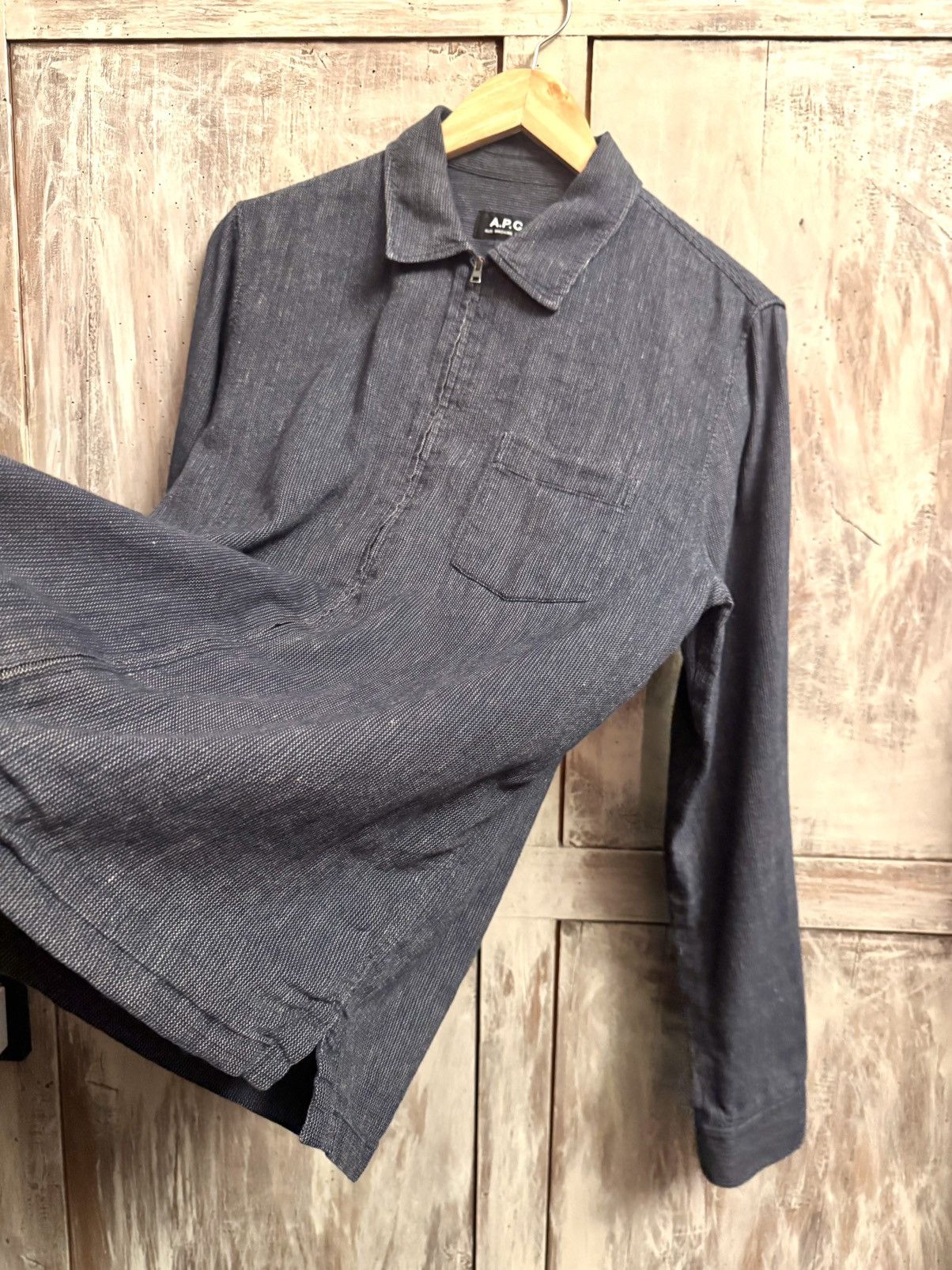 A.P.C. apc zip navy grey linen shirt S men Size US S / EU 44-46 / 1 - 6 Thumbnail