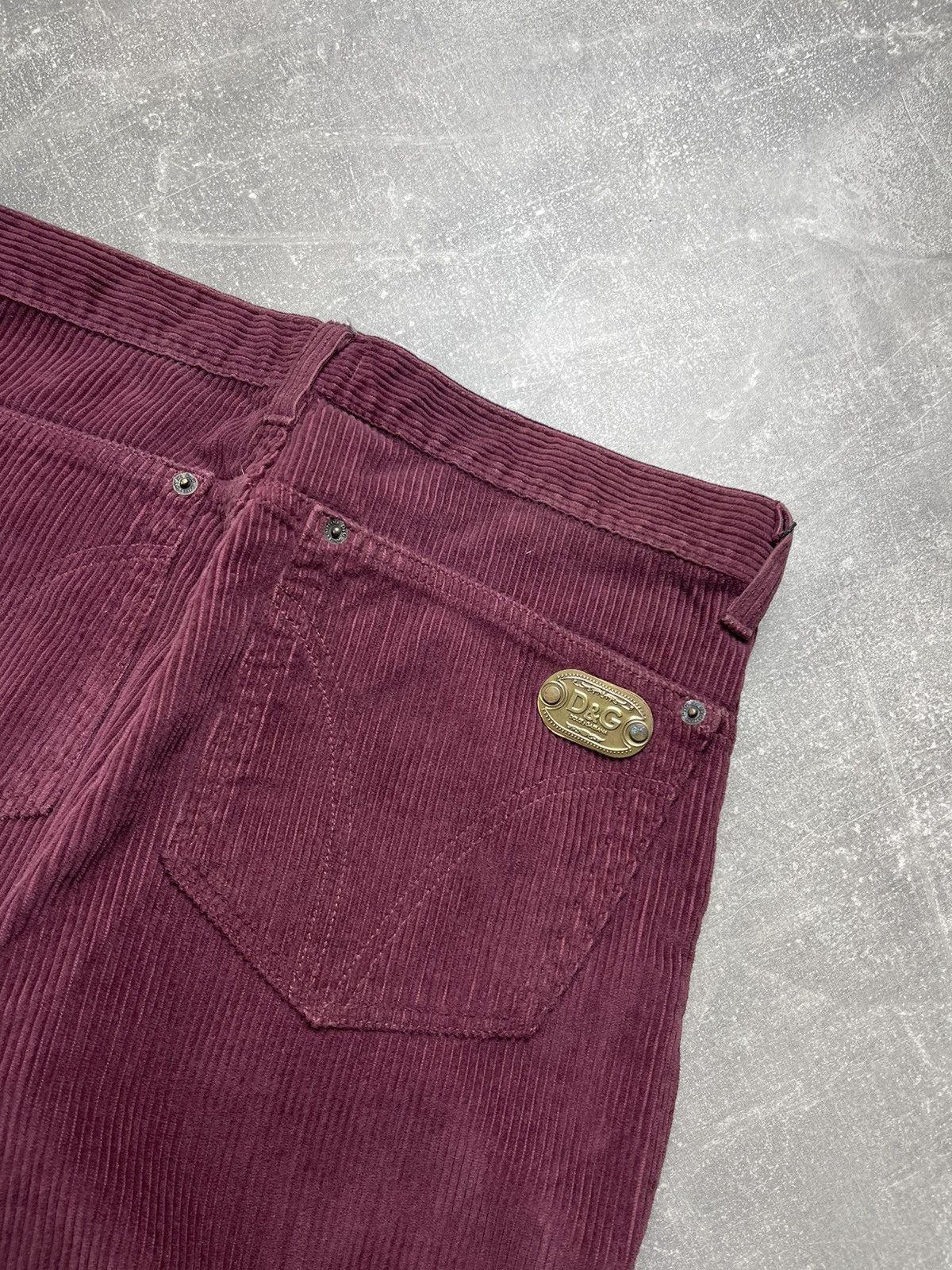 Dolce & Gabbana Dolce & Gabbana D&G DeadStock Burgundy Corduroy Flared Pants Size US 33 - 5 Thumbnail