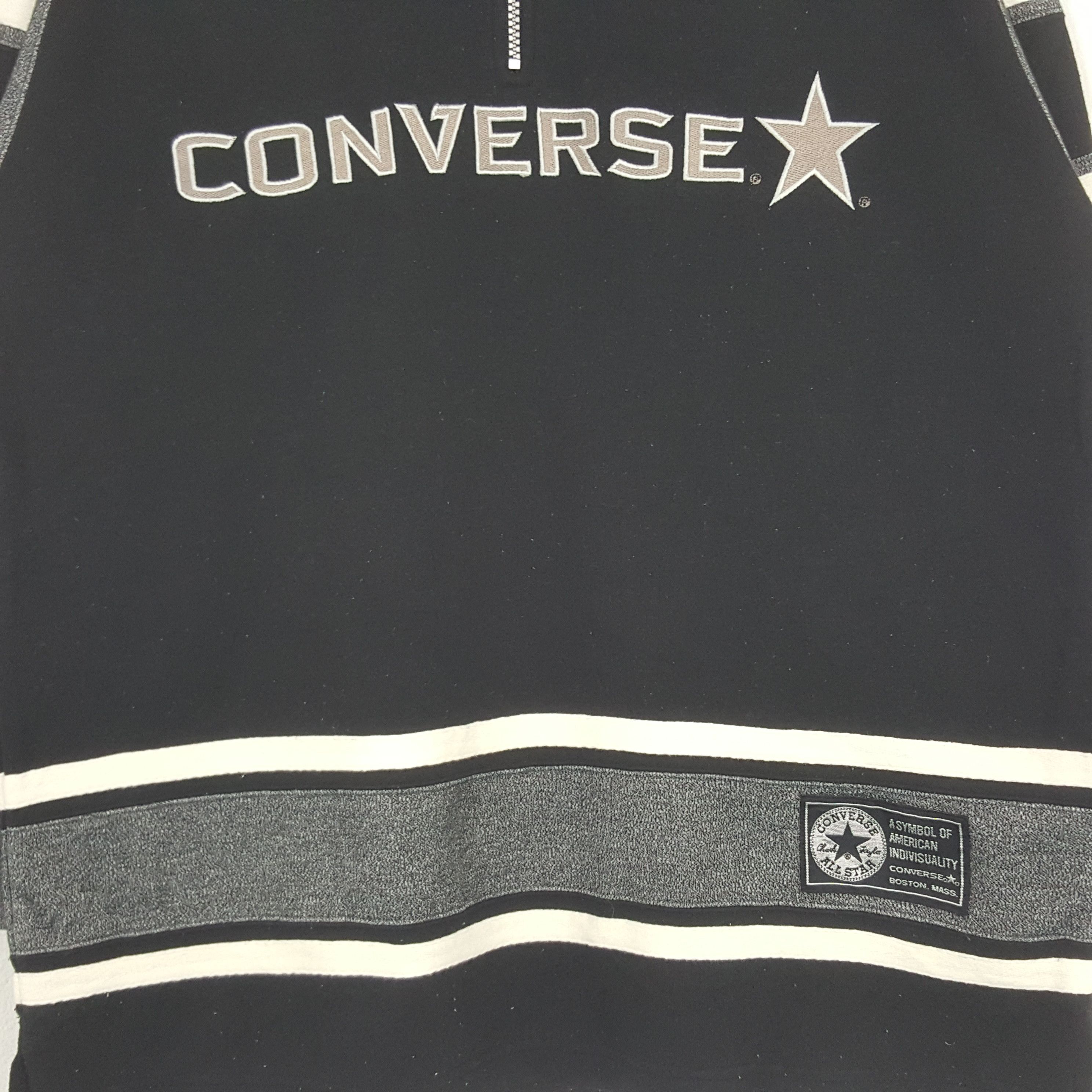 Converse × Vintage Vintage Converse American Streetwear Half Zipper Sweatshirt Size US M / EU 48-50 / 2 - 2 Thumbnail