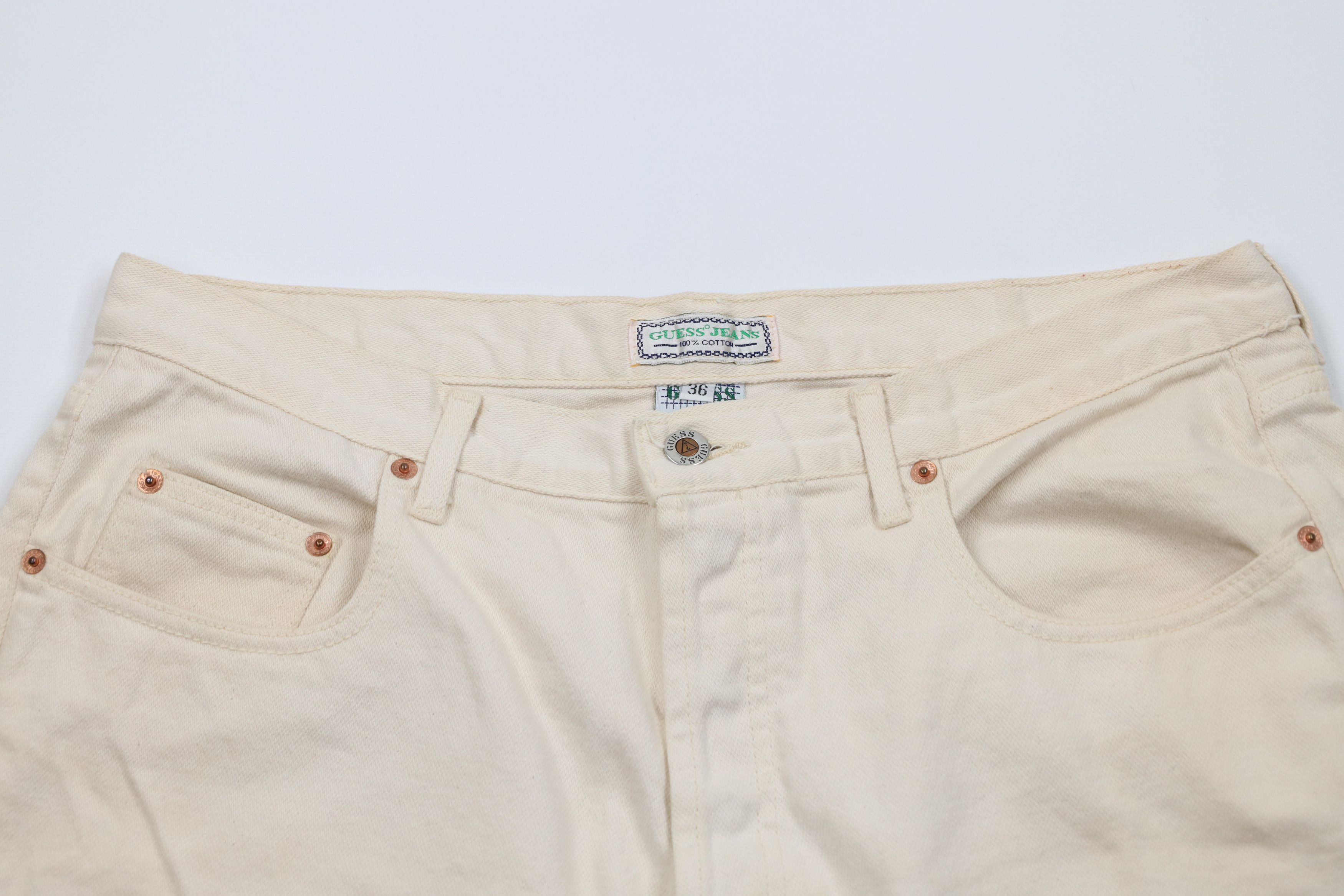 Guess × Vintage Vintage 90s Guess Spell Out Button Fly Denim Jean Shorts USA Size US 36 / EU 52 - 2 Thumbnail