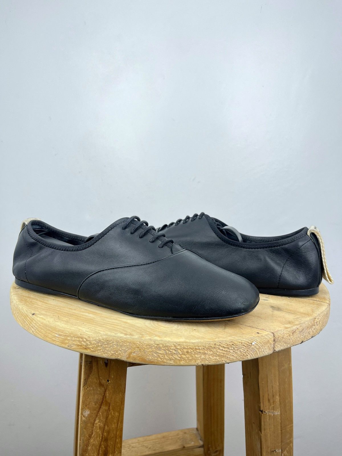 Italian Designers x Loewe Soft Leather Derby Shoes in Black, Women's (Size 6)