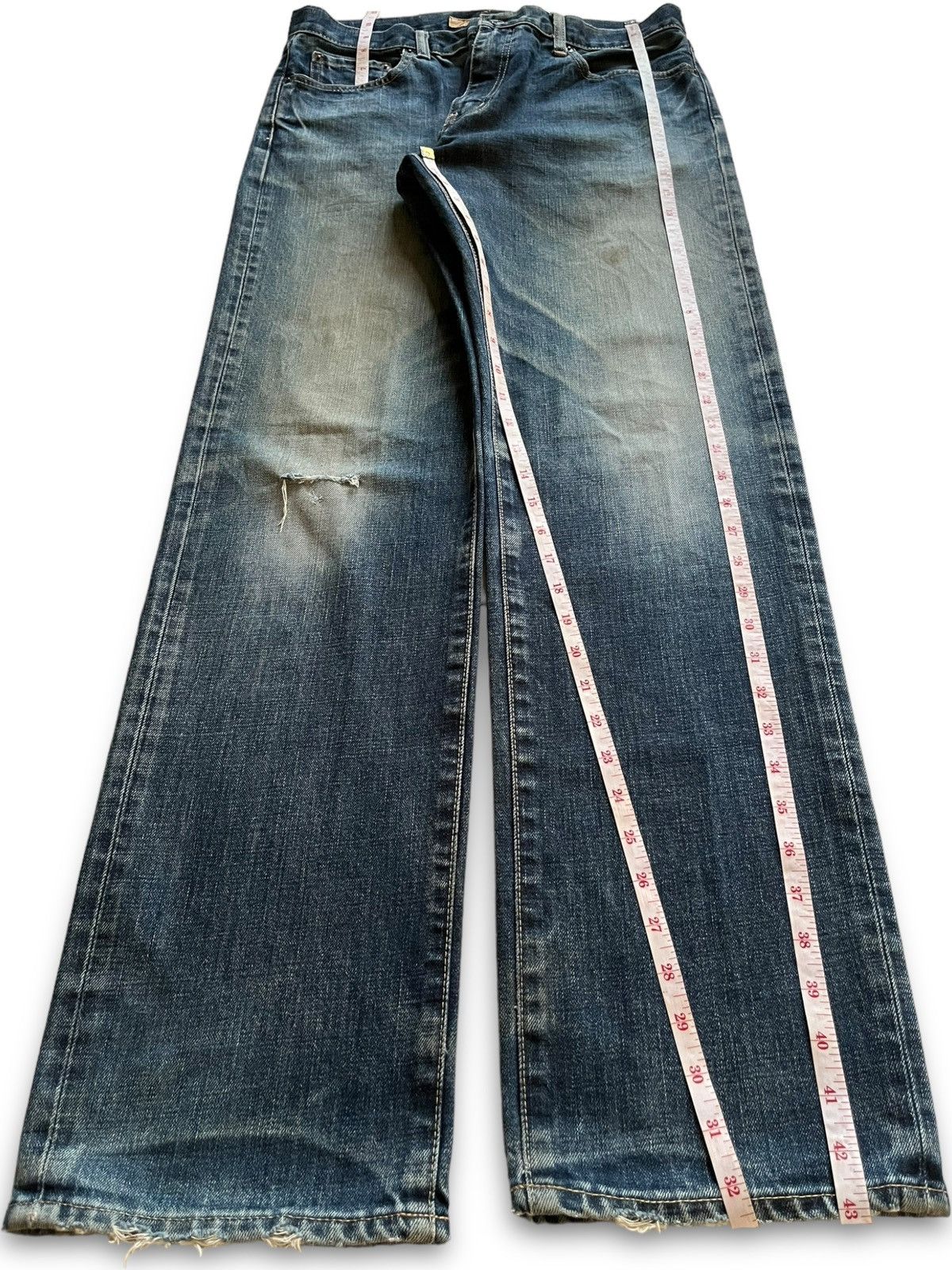Japanese Brand × Uniqlo SALES🔥Vintage Uniqlo Mud Wash Distressed Loose Jeans Size US 32 / EU 48 - 11 Thumbnail