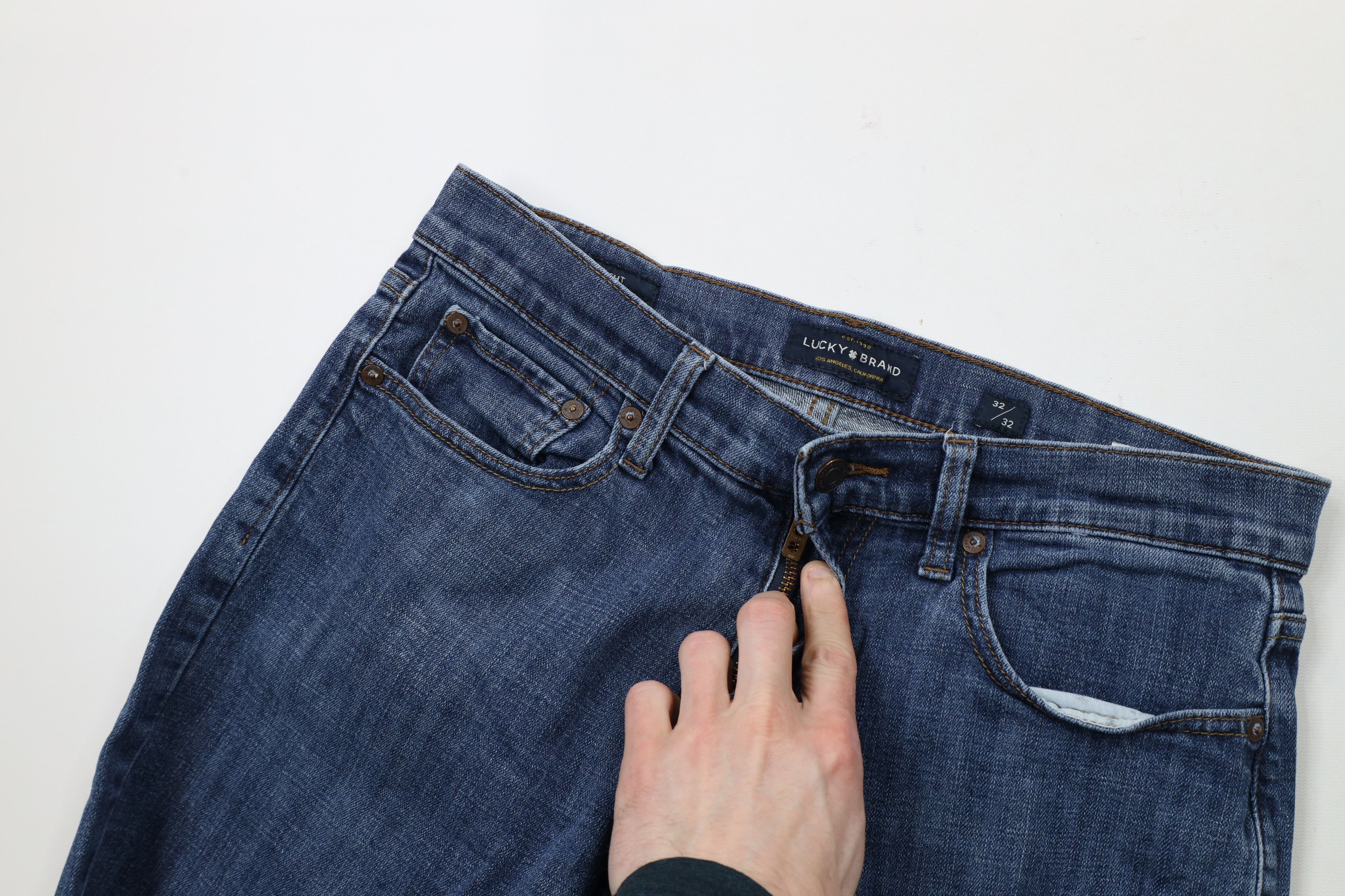 Lucky Brand × Vintage Vintage Y2K Lucky Brand 221 Straight Leg Denim Jeans Blue Size US 32 / EU 48 - 7 Thumbnail