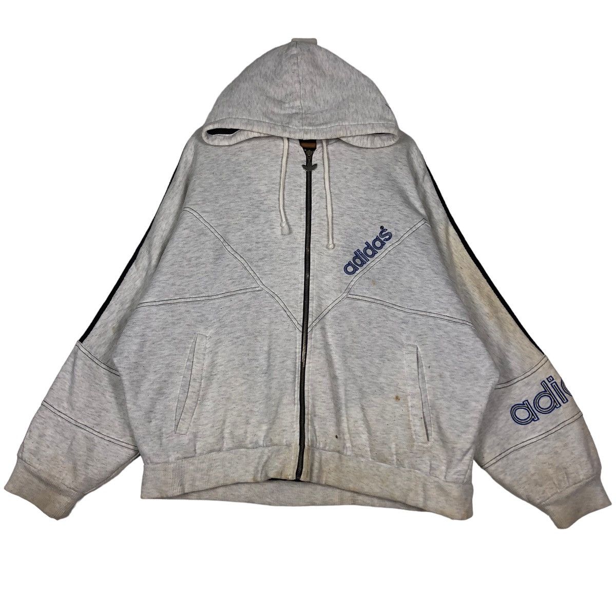 Adidas 🔥90’s Vintage Adidas Hoodie Big Logo Spell Out Size US XL / EU 56 / 4 - 8 Thumbnail