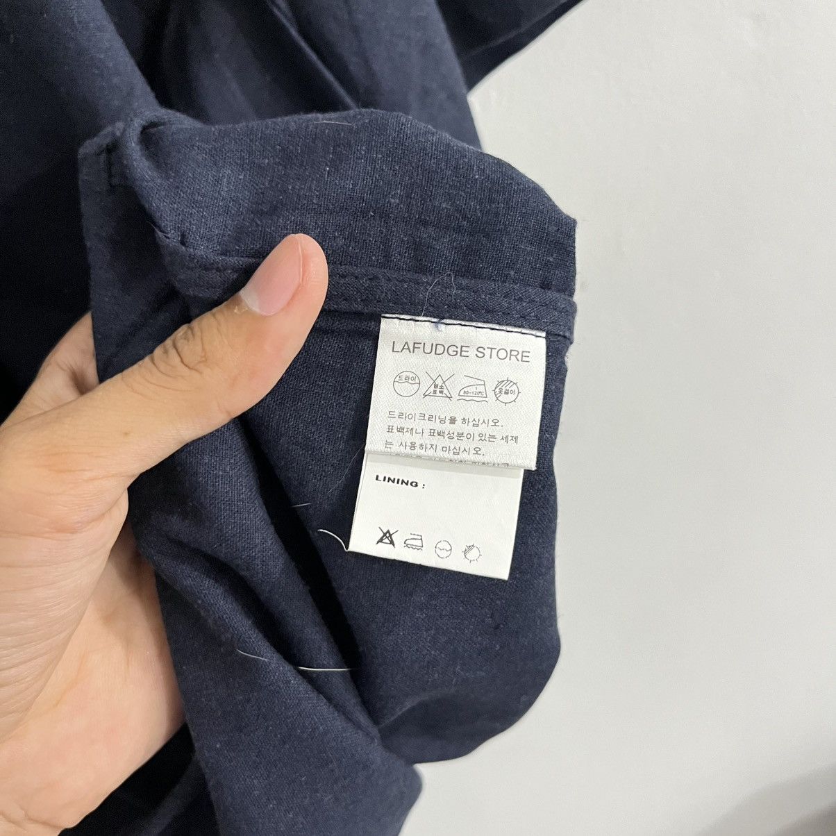 Japanese Brand Lafudge City Boy Oversized Shirt Darknavy Size US L / EU 52-54 / 3 - 5 Thumbnail