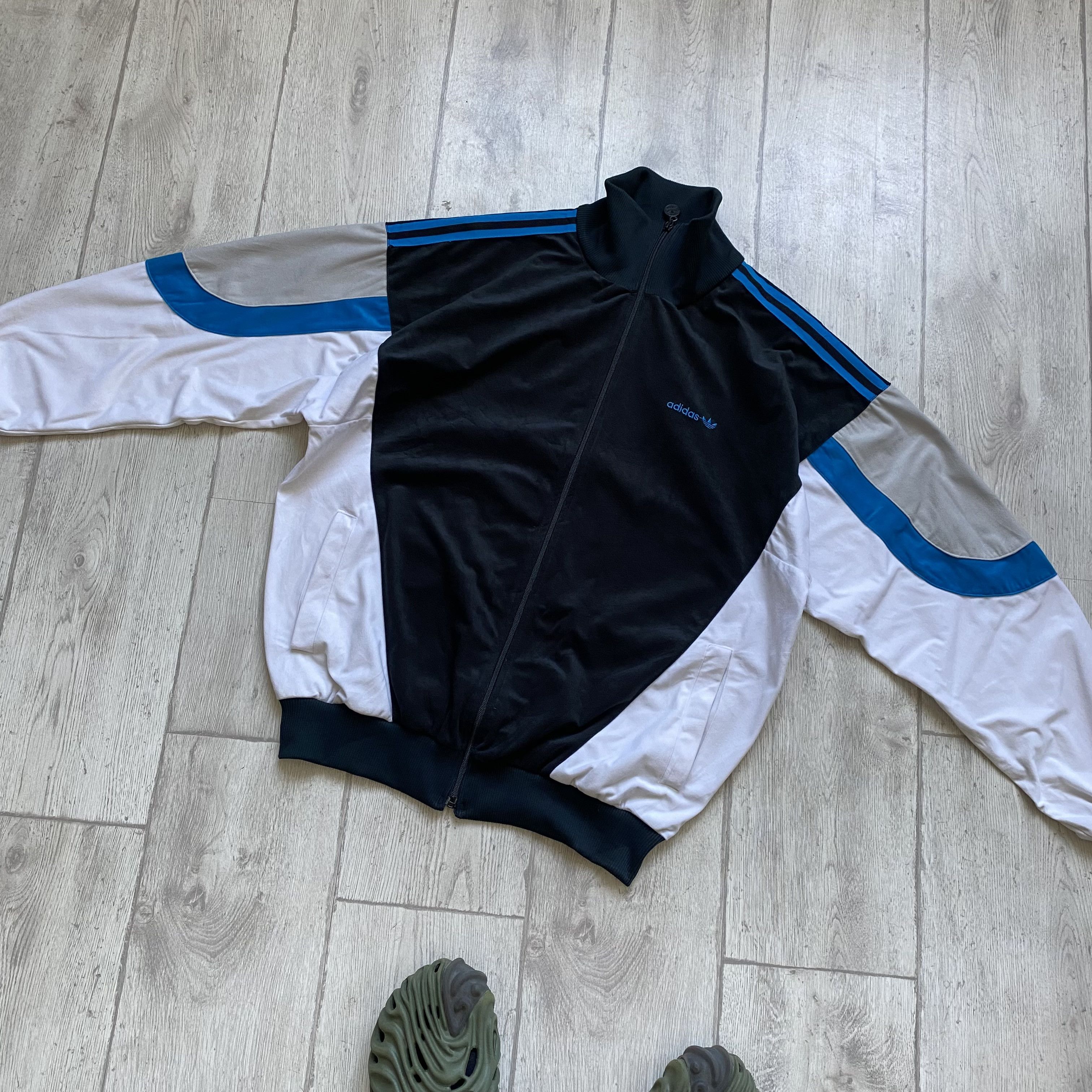 Adidas 🦏 Vintage 90s Adidas Track top jacket Velour Firebird Zip Size US L / EU 52-54 / 3 - 10 Thumbnail