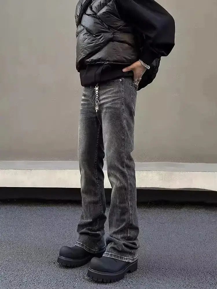 Japanese Brand Retro Gray Brushed Flare Jean Size US 32 / EU 48 - 4 Thumbnail