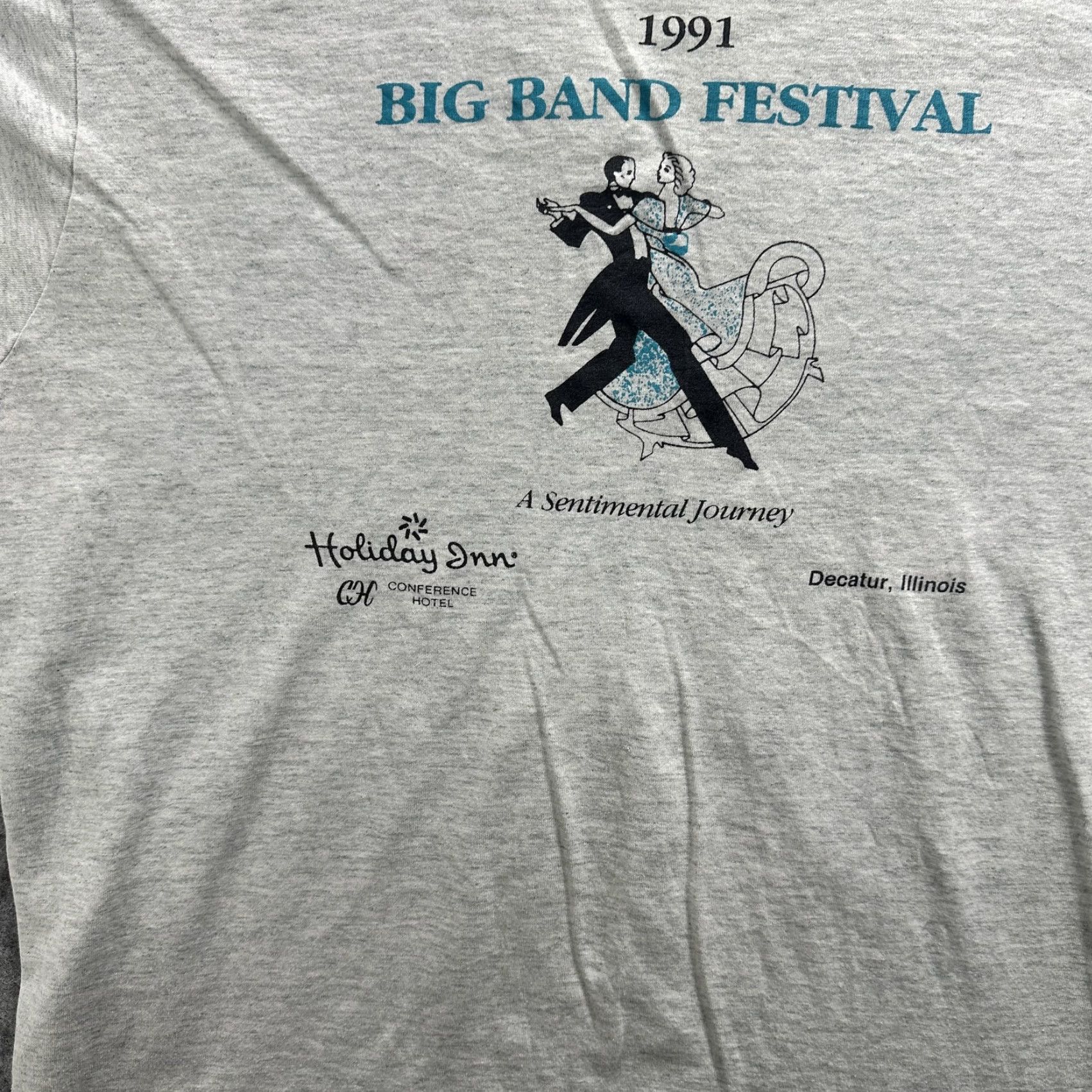 Vintage VINTAGE Big Band Festival Shirt Mens XL Gray 90s Holiday Inn Decatur Illinois Music Shirt Size US XL / EU 56 / 4 - 3 Thumbnail