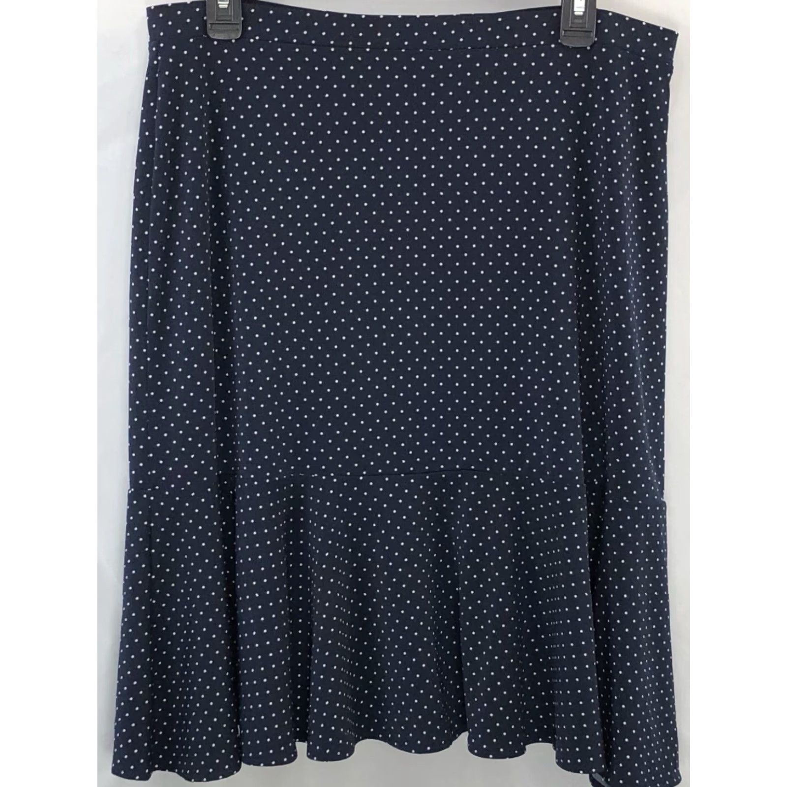 George VINTAGE? George Fit & Flare Skirt L Blue Polka Dot Knee Length 34"W Pin Up Cyber Office Size 36" / US 14 / IT 50 - 4 Thumbnail