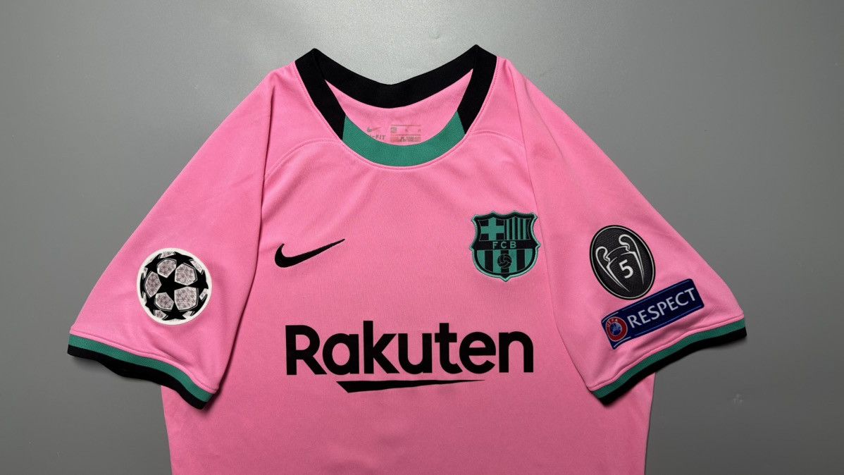 Vintage BARCELONA NIKE 2020/2021 FOOTBALL THIRD JERSEY #10 MESSI Size US M / EU 48-50 / 2 - 3 Thumbnail
