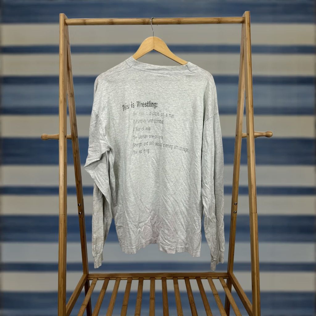Fruit Of The Loom VTG 90s This Is Wrestling War Hand Combat Long Sleeve Thrashed Worn T-Shirt XL Size US XL / EU 56 / 4 - 1 Thumbnail