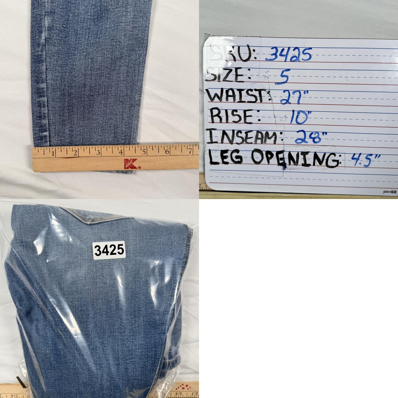 Vintage Rewash Monroe Jeans 5 Medium Wash Skinny Distressed Real Curve Stretch Denim Size 27" / US 4 / IT 40 - 9 Thumbnail