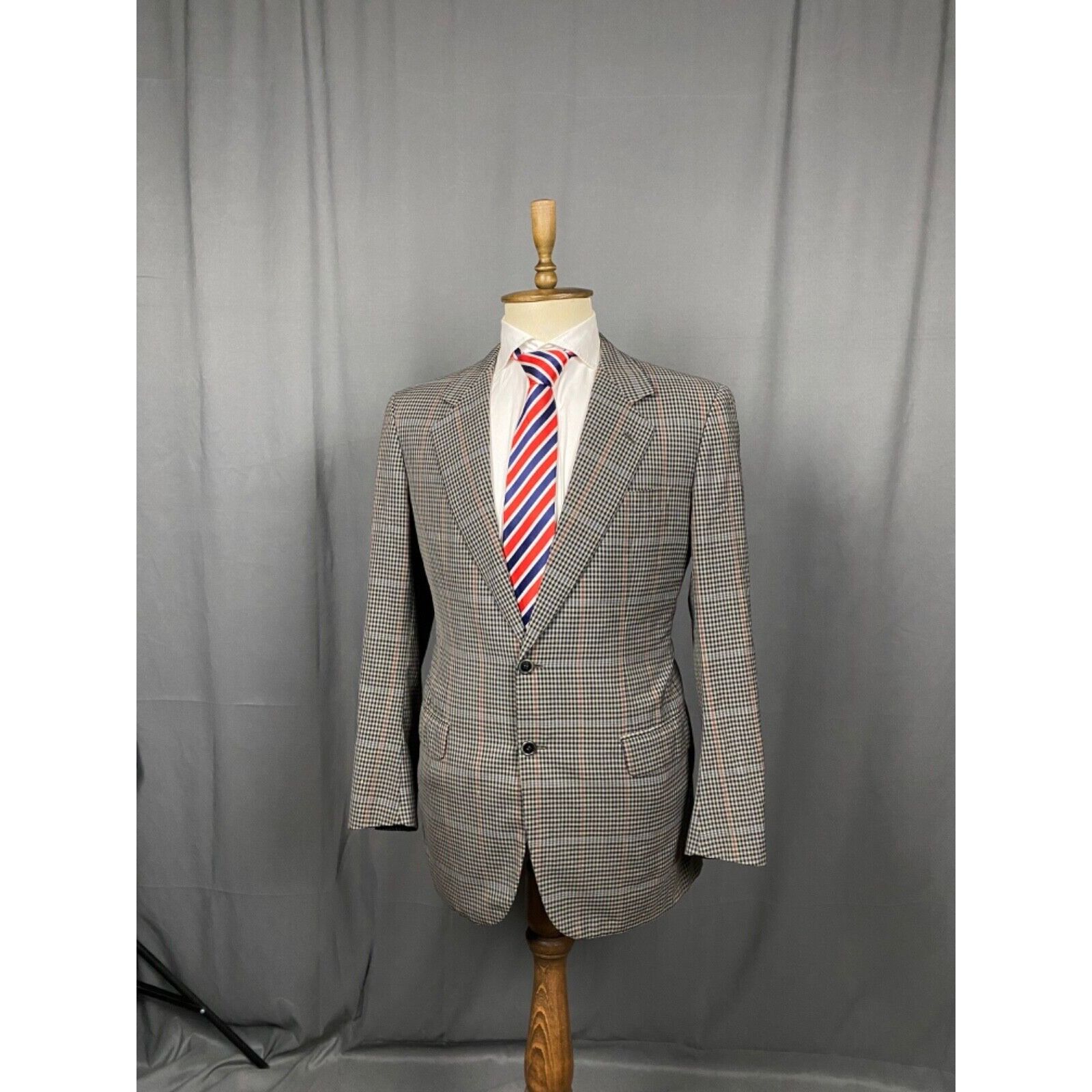 Brioni Brioni Men's Gray Checked Wool Blazer Sportcoat Jacket Size Size 50R - 4 Thumbnail