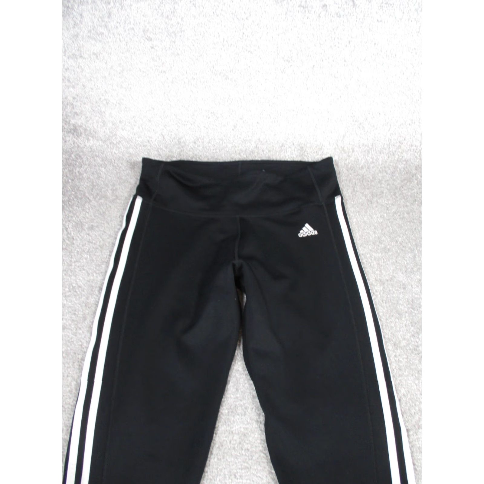 Adidas VINTAGE Adidas Women's Leggings L Black White Stripes Activewear Gym & Training Compression Athleisure Size 36" / US 14 / IT 50 - 3 Thumbnail