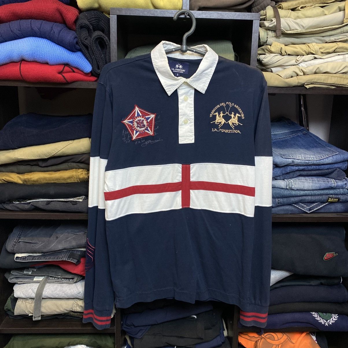 La Martina Vintage La Martina Big Logo y2k opium streetwear longsleeve Size US S / EU 44-46 / 1 - 1 Thumbnail