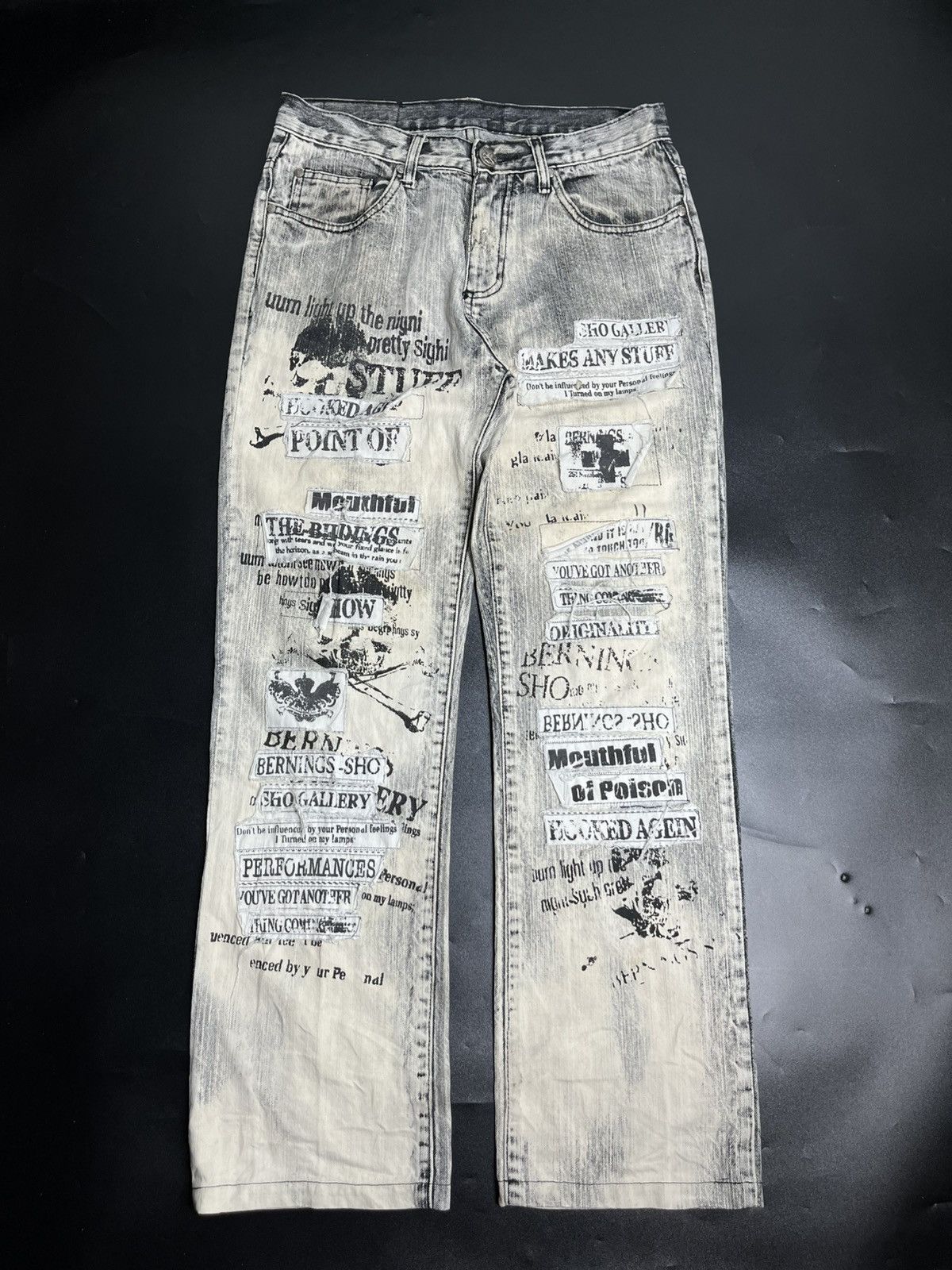If Six Was Nine × Japanese Brand × Le Grande Bleu (L.G.B.) Japanese Bernings Sho Poem skulls punk Size US 31 - 1 Thumbnail