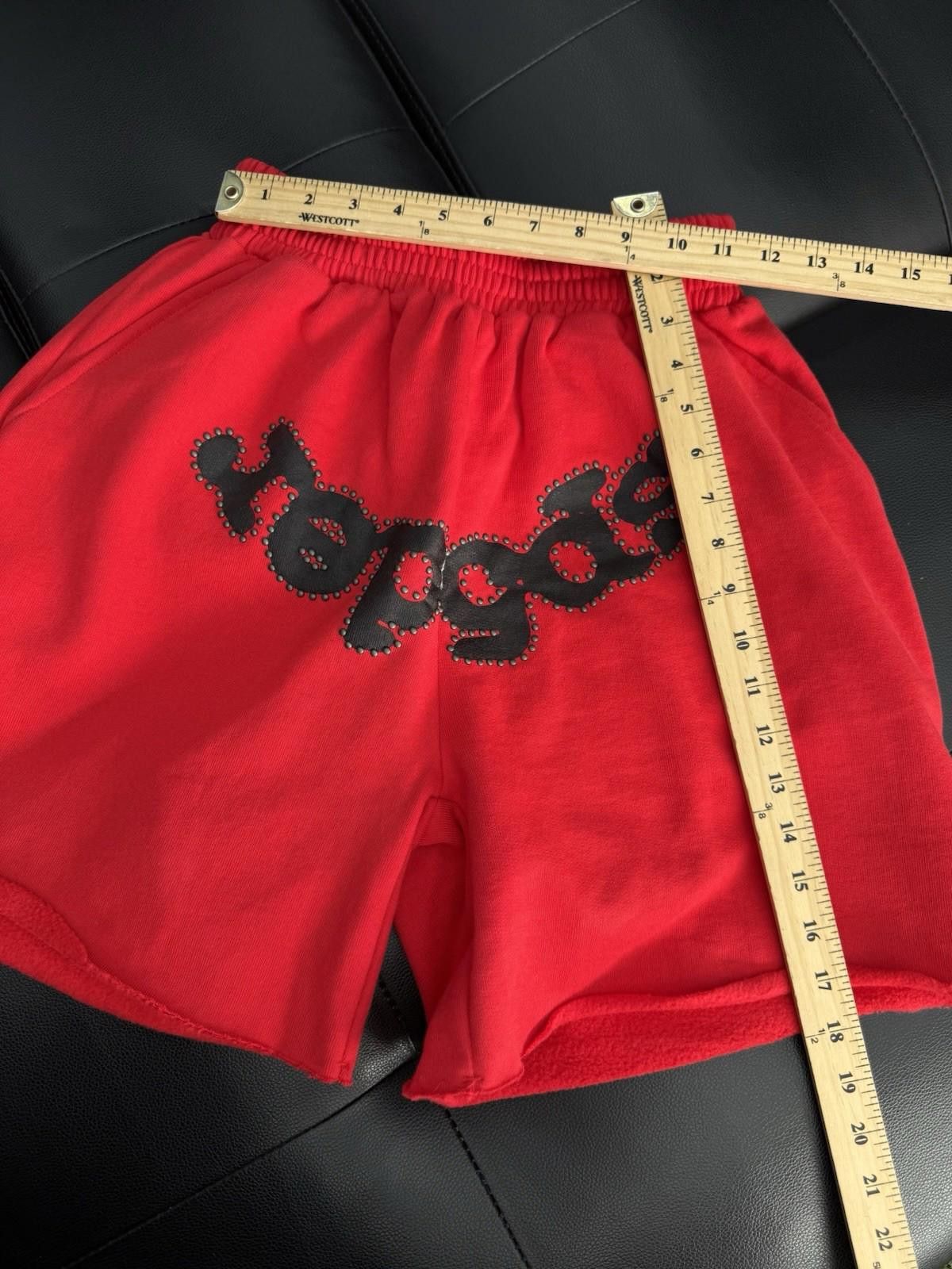 Sp5der Sp5der OG Web V2 Phantom Sweatshort “Red” New Studded (XS) Size US 28 / EU 44 - 6 Thumbnail