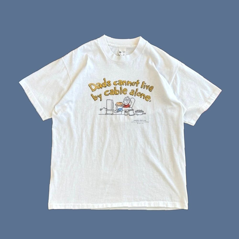 Vintage VINTAGE 90s Hallmark Funny T-Shirt Men Large White Crew Neck Short Sleeve Cartoon Dad Humor Shirts Size US L / EU 52-54 / 3 - 1 Thumbnail