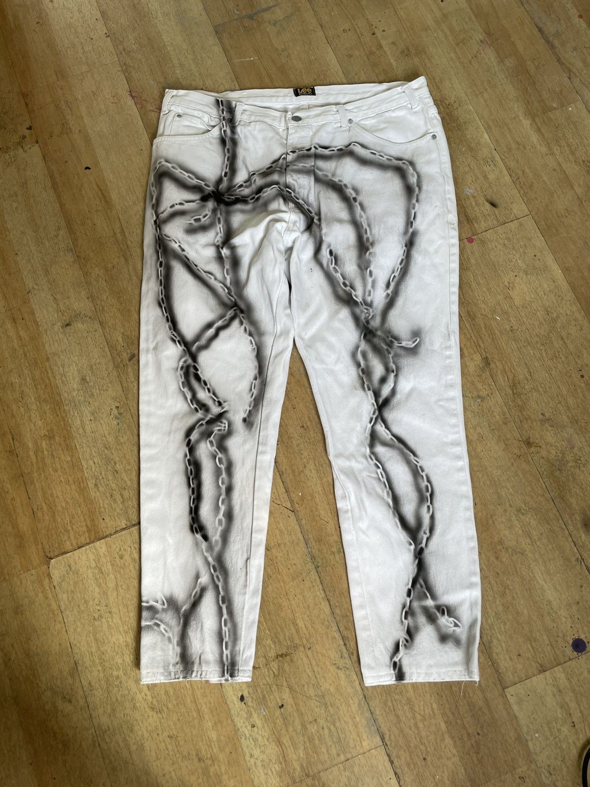 Lee × Vintage Lee riders 90s made in USA denim custom chains opium Size US 36 / EU 52 - 5 Thumbnail