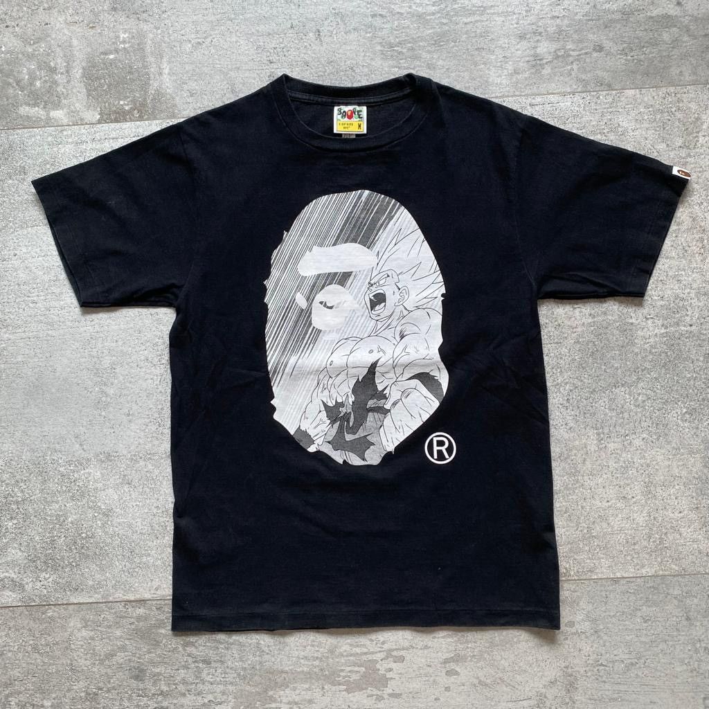 image of Bape X Dragon Ball Z Super Saiyan Goku Tee in Black, Men's (Size Medium)