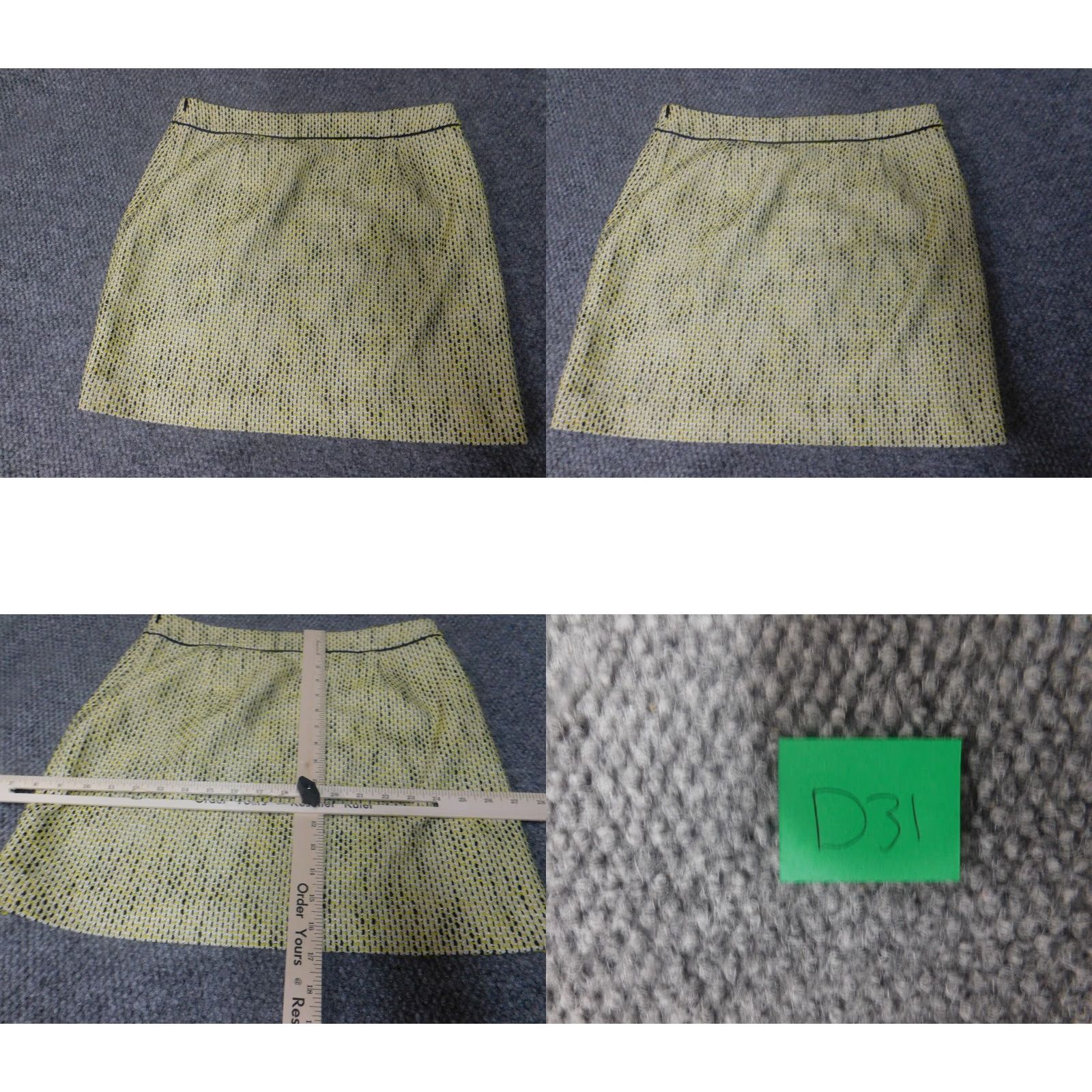 Banana Republic Banana Republic Skirt Womens 6P Petites Yellow A-Line Zip Short Knit Cotton Polyester Lined Casual Vintage No Size 28" / US 6 / IT 42 - 8 Thumbnail