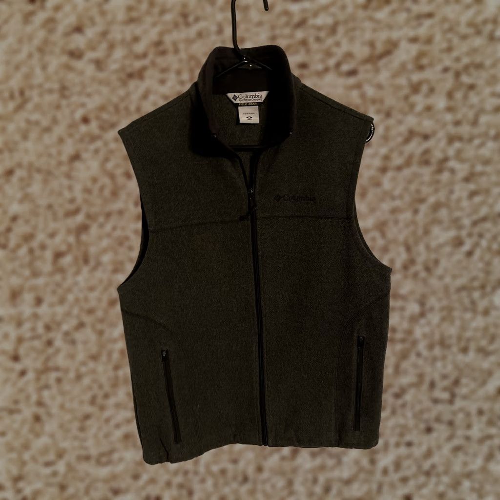 Vintage Columbia Field Gear Outdoors Gray Full Zip Fleece Vest Jacket Men's Medium M Size US M / EU 48-50 / 2 - 1 Thumbnail