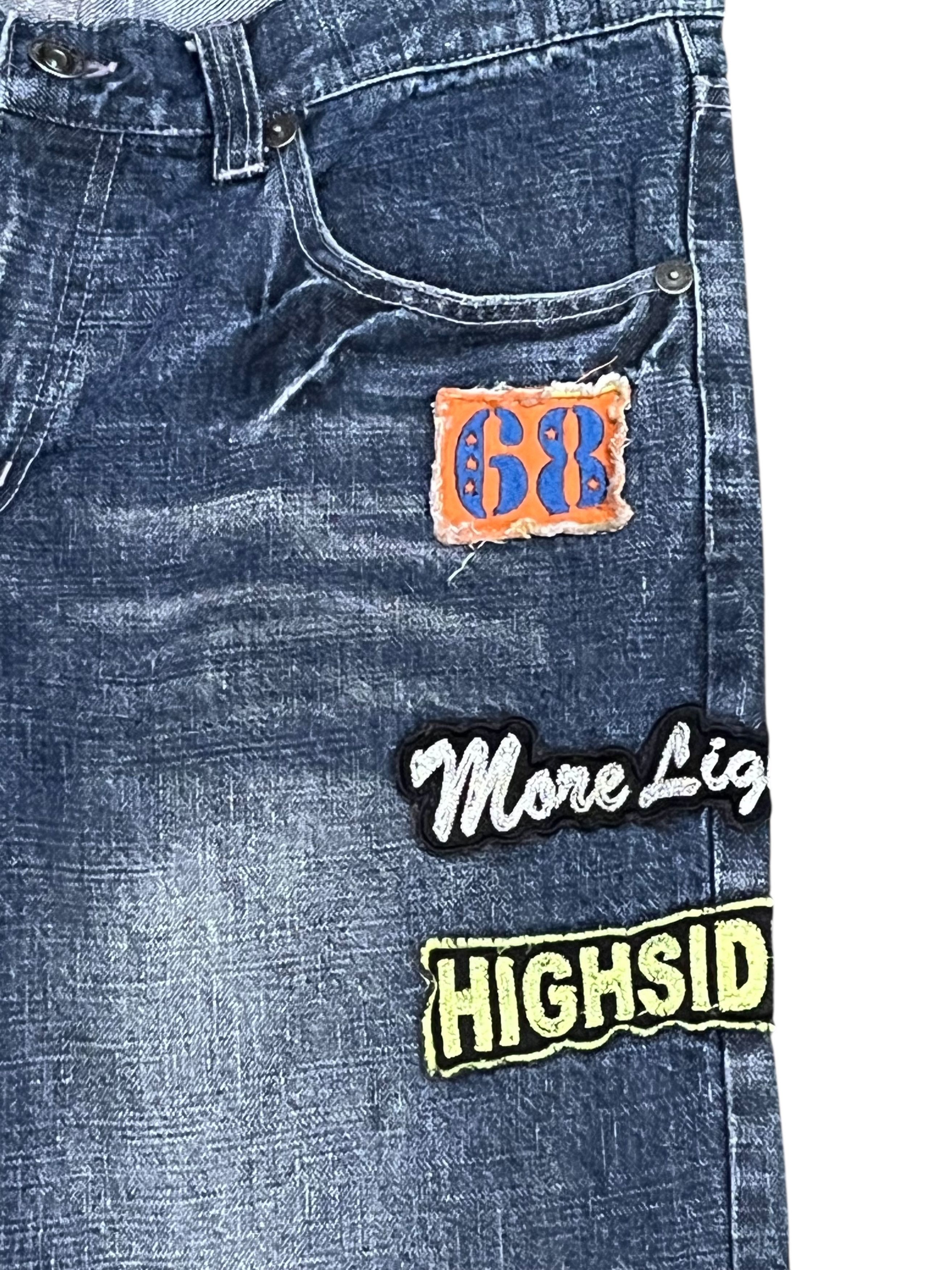 Japanese Brand 💀Vintage NYLAUS Released Hem Punk Patches Shorts Size US 31 - 7 Thumbnail