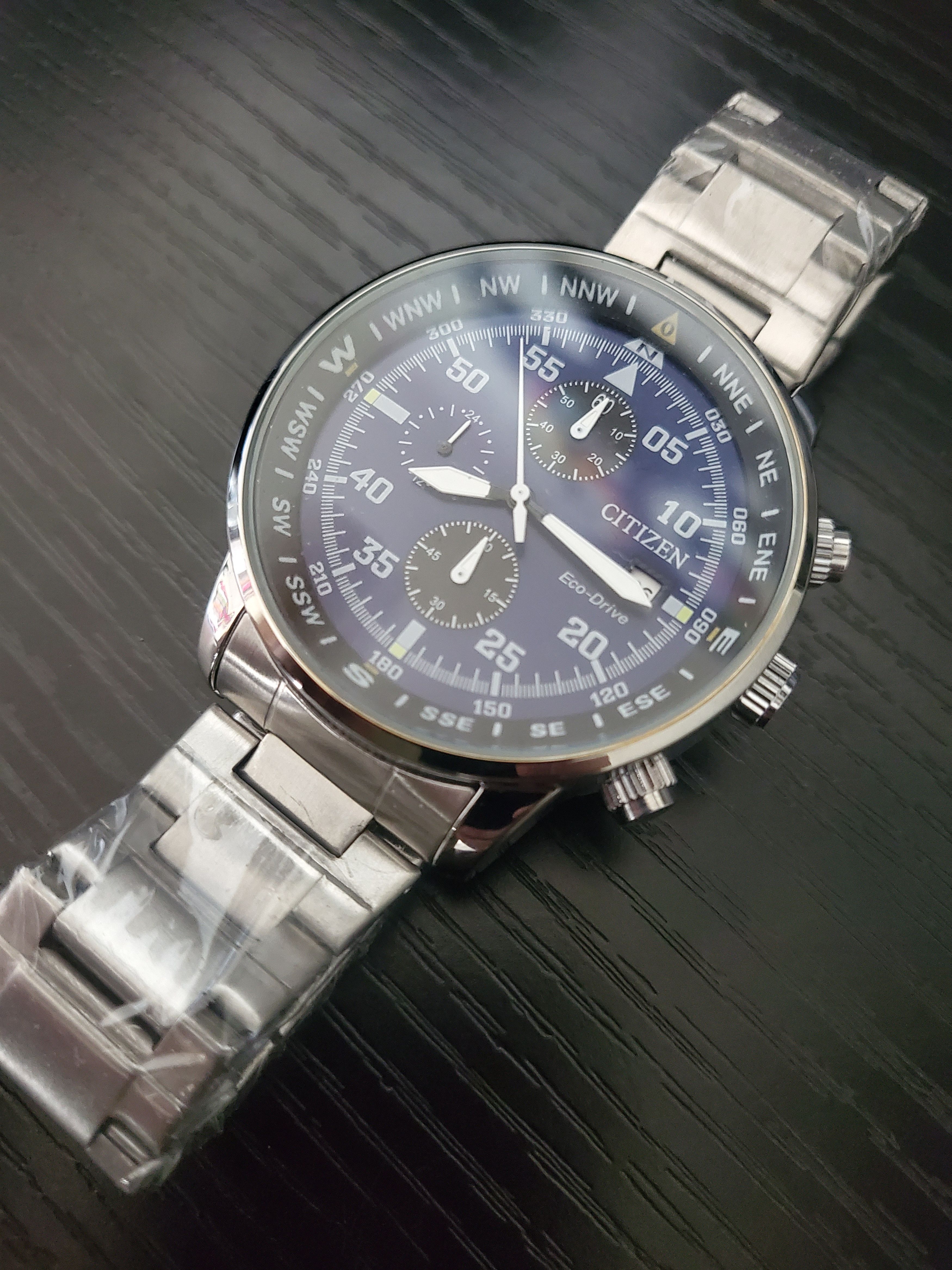 image of New Citizen Eco-Drive Ca0695-17E Men's Aviator Watch in Blue/White/Black