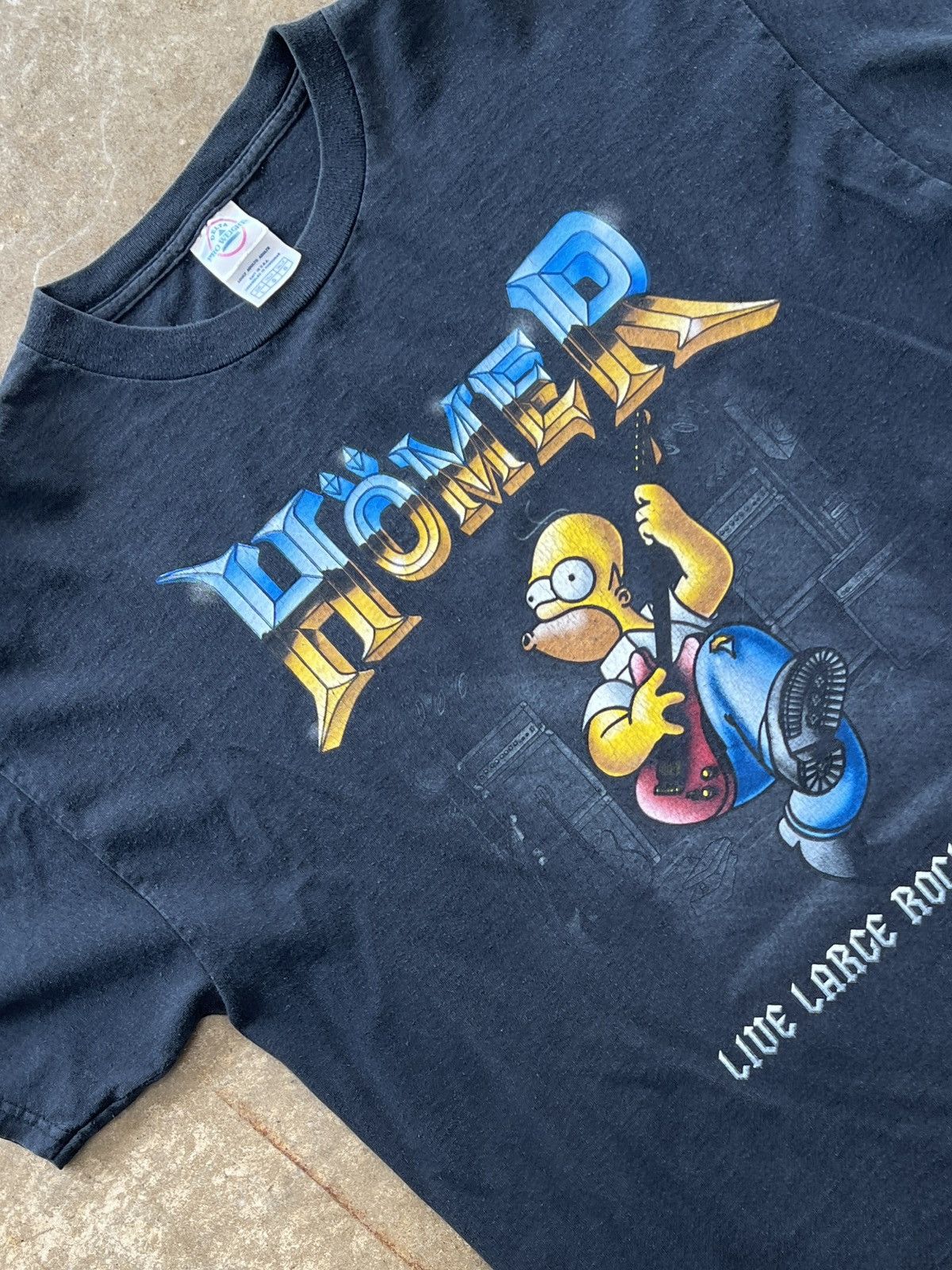The Simpsons Vintage The Simpsons Homer Live Large Rock Hard Tee Large Size US L / EU 52-54 / 3 - 1 Thumbnail